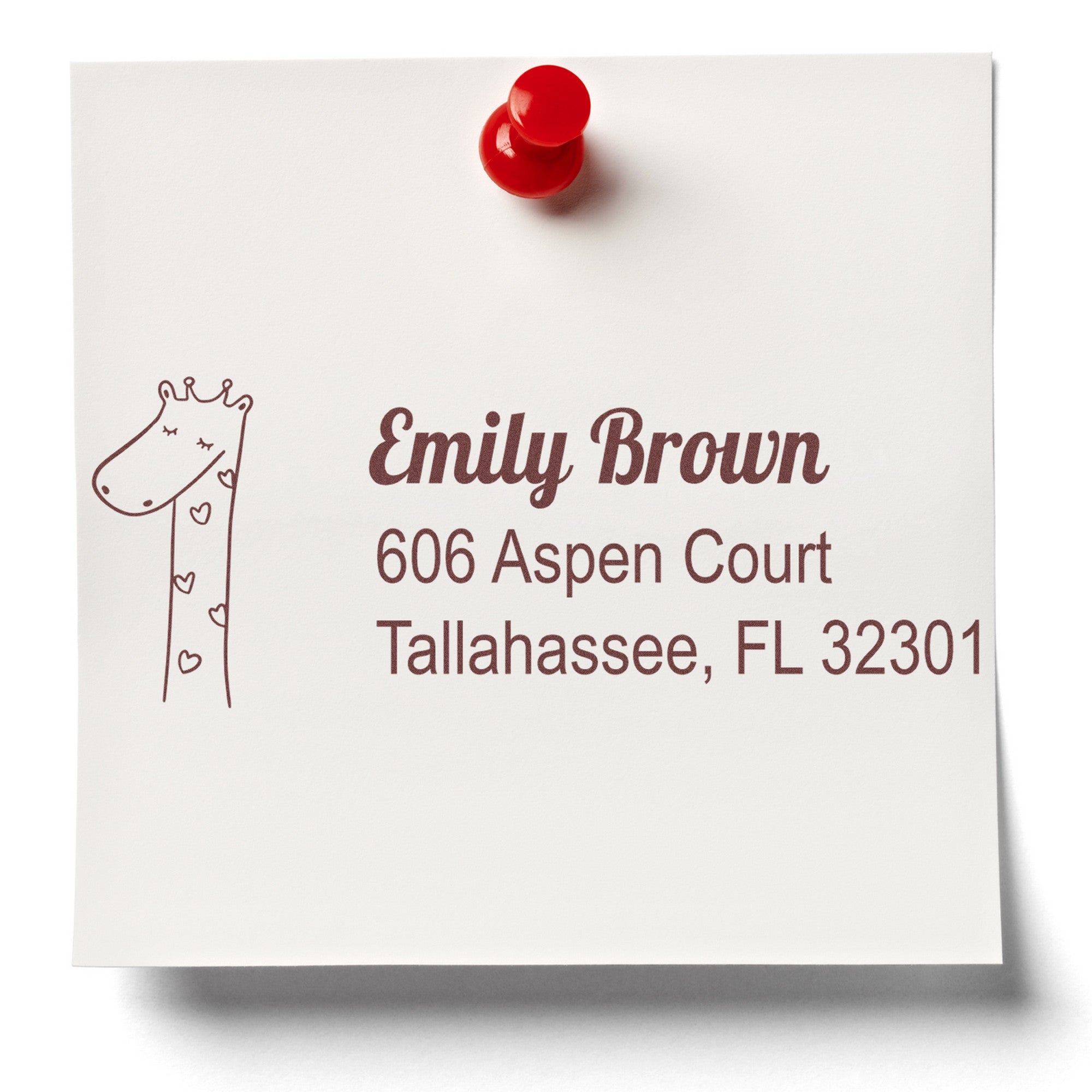 Lovely Giraffe Customize Address Label Self-Inking Stamp