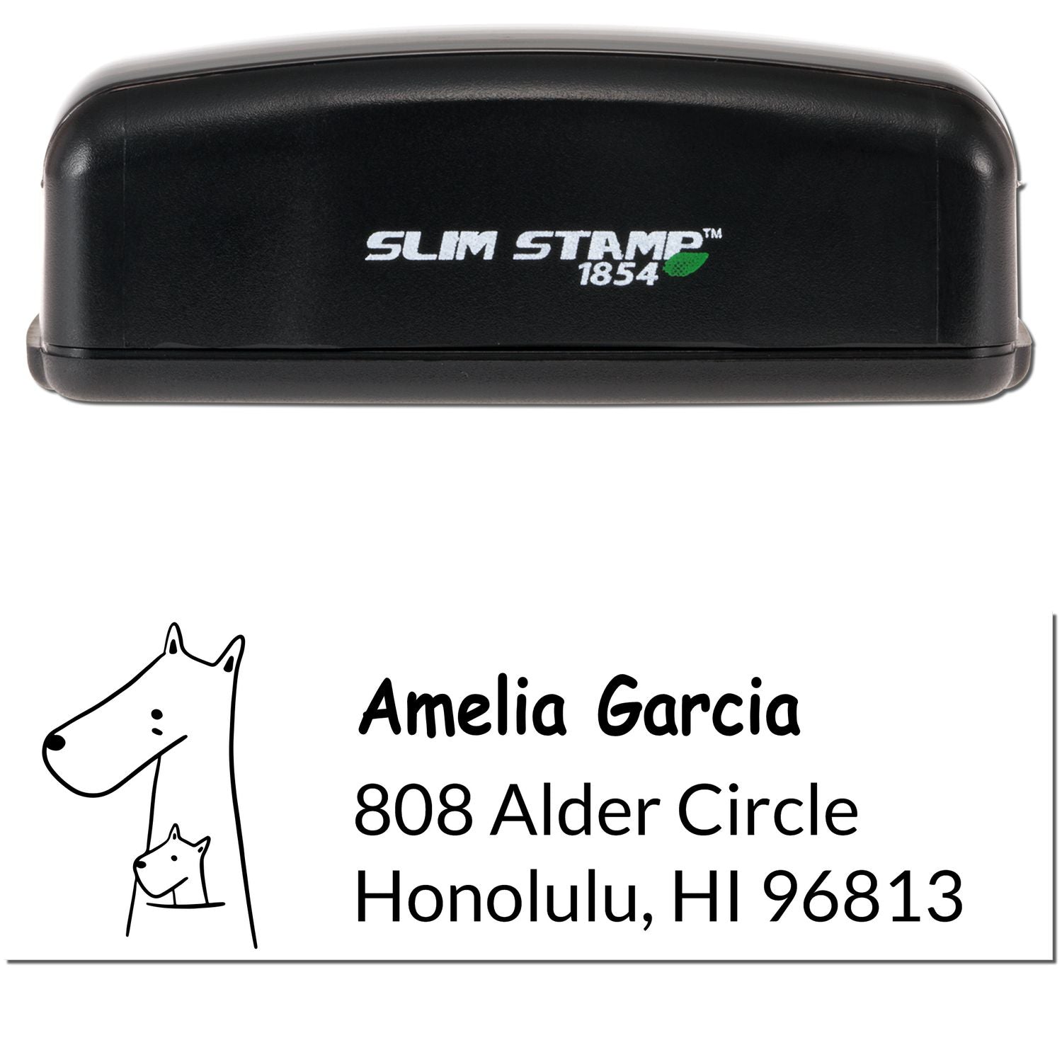 Slim Pre-Inked Snuggly Kangaroos Custom Mailing Address Stamp