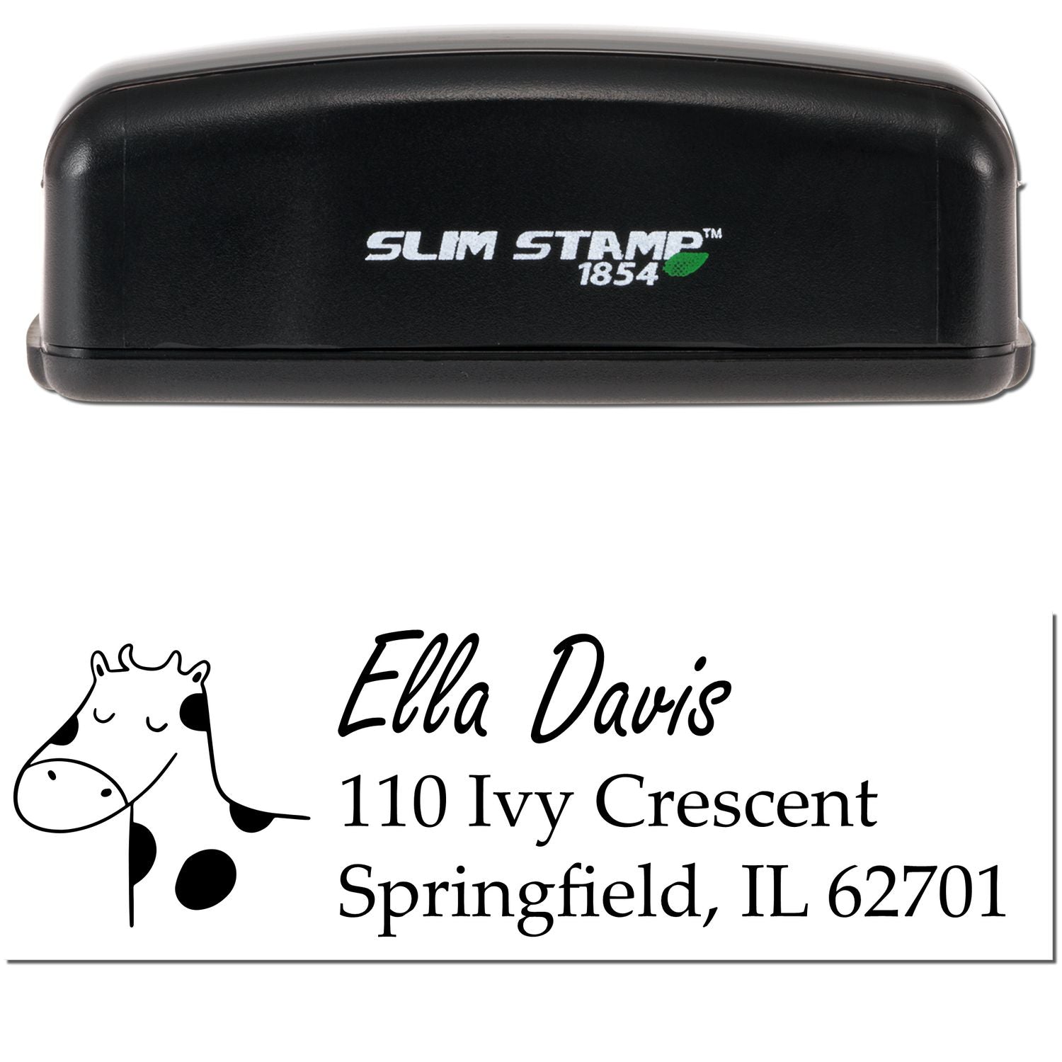 Slim Pre-Inked Giraffe Grins Custom New Address Stamp