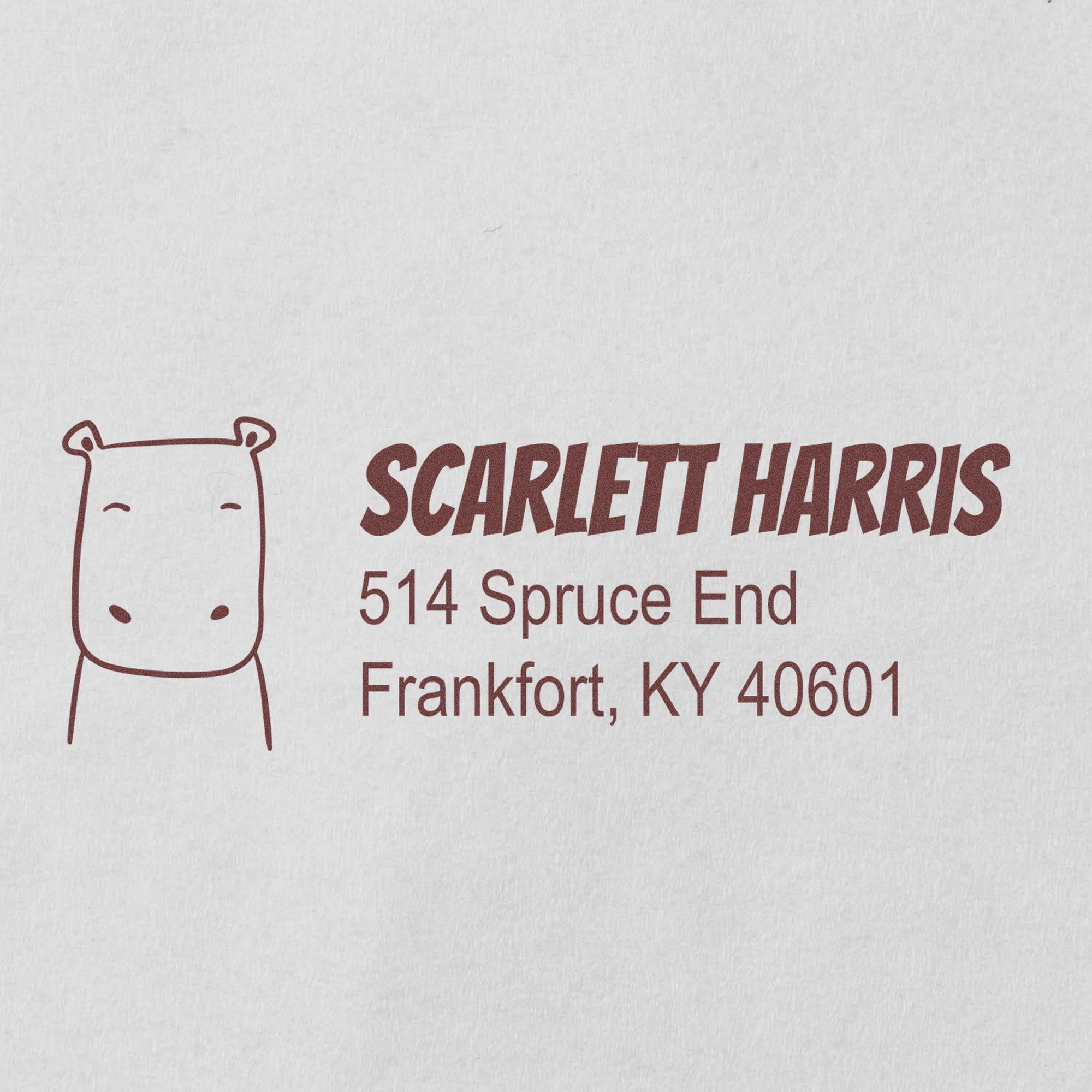 Hopeful Hippo Customizable Mailing Address Self-Inking Stamp