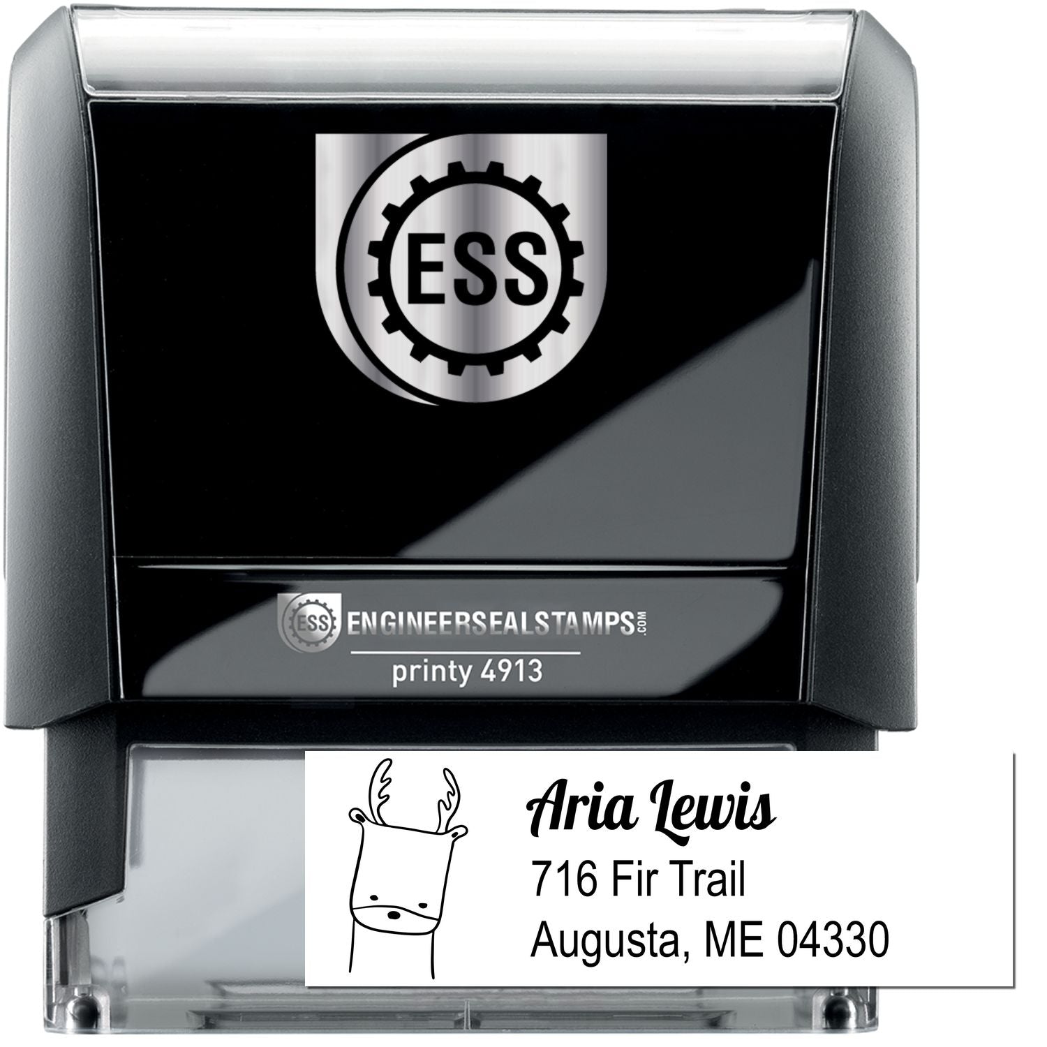 Darling Deer Customizable New Address Self-Inking Stamp