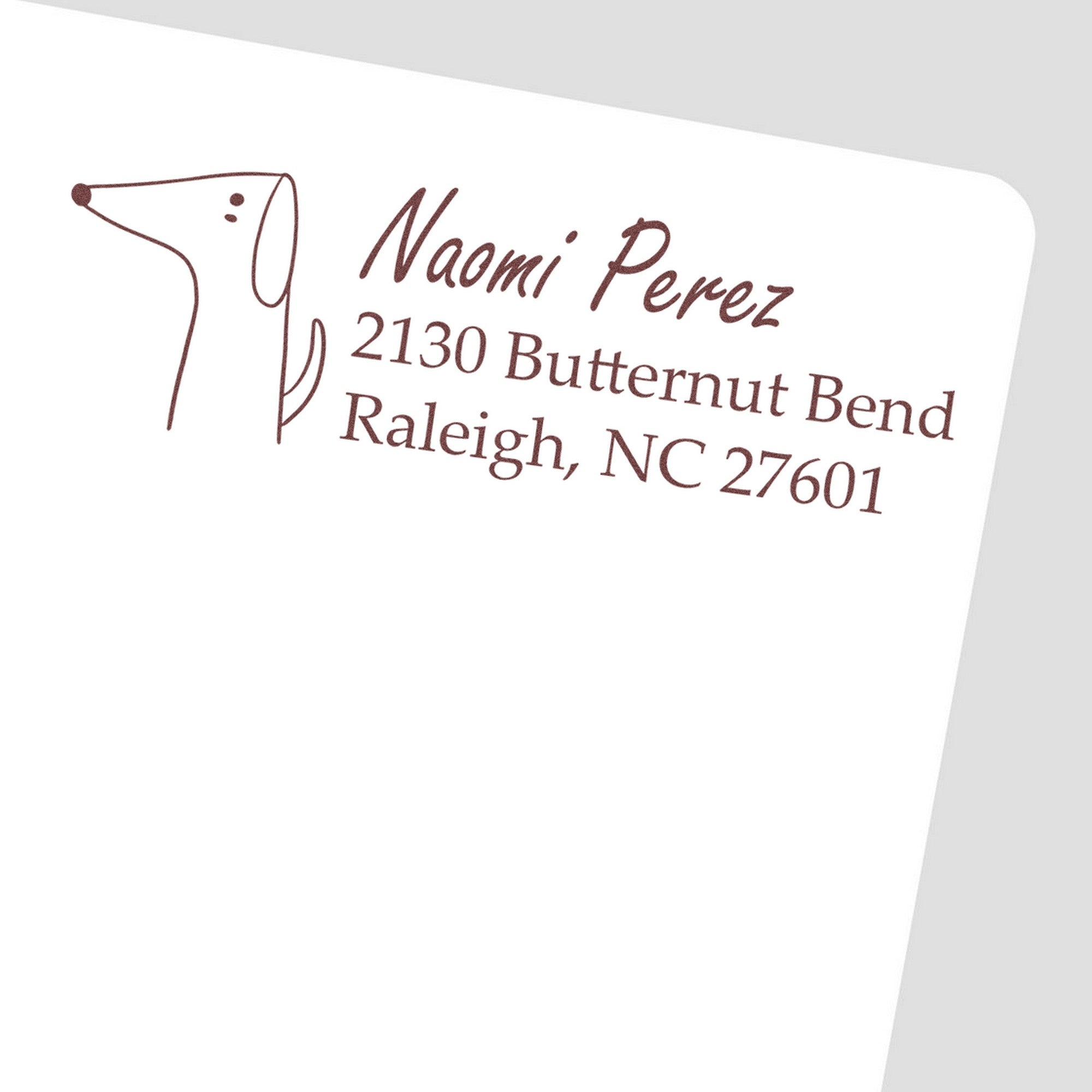 Slim Pre-Inked Delightful Dog Handmade Home Address Stamp