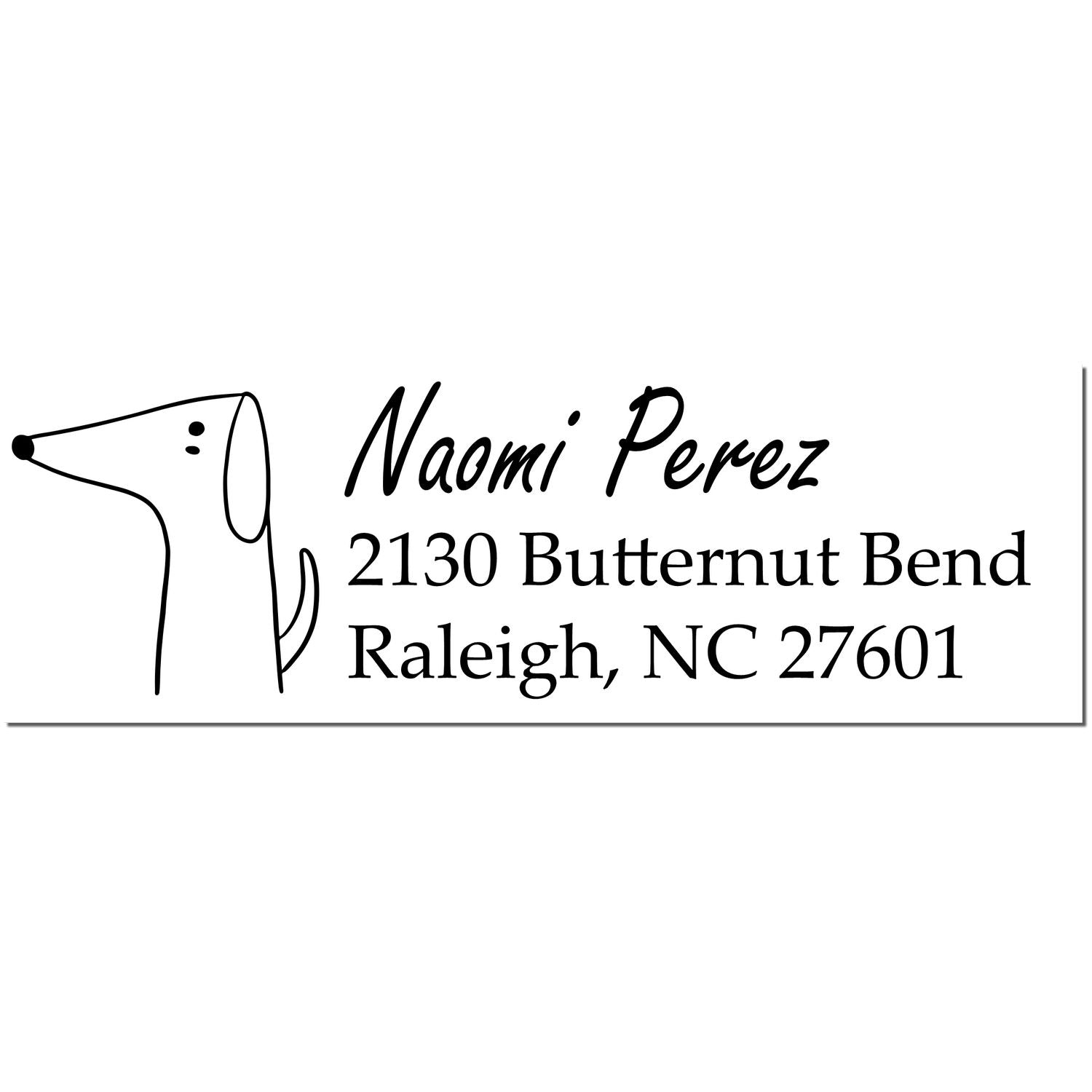 Wood Handle Delightful Dog Customized Mail Address Rubber Stamp