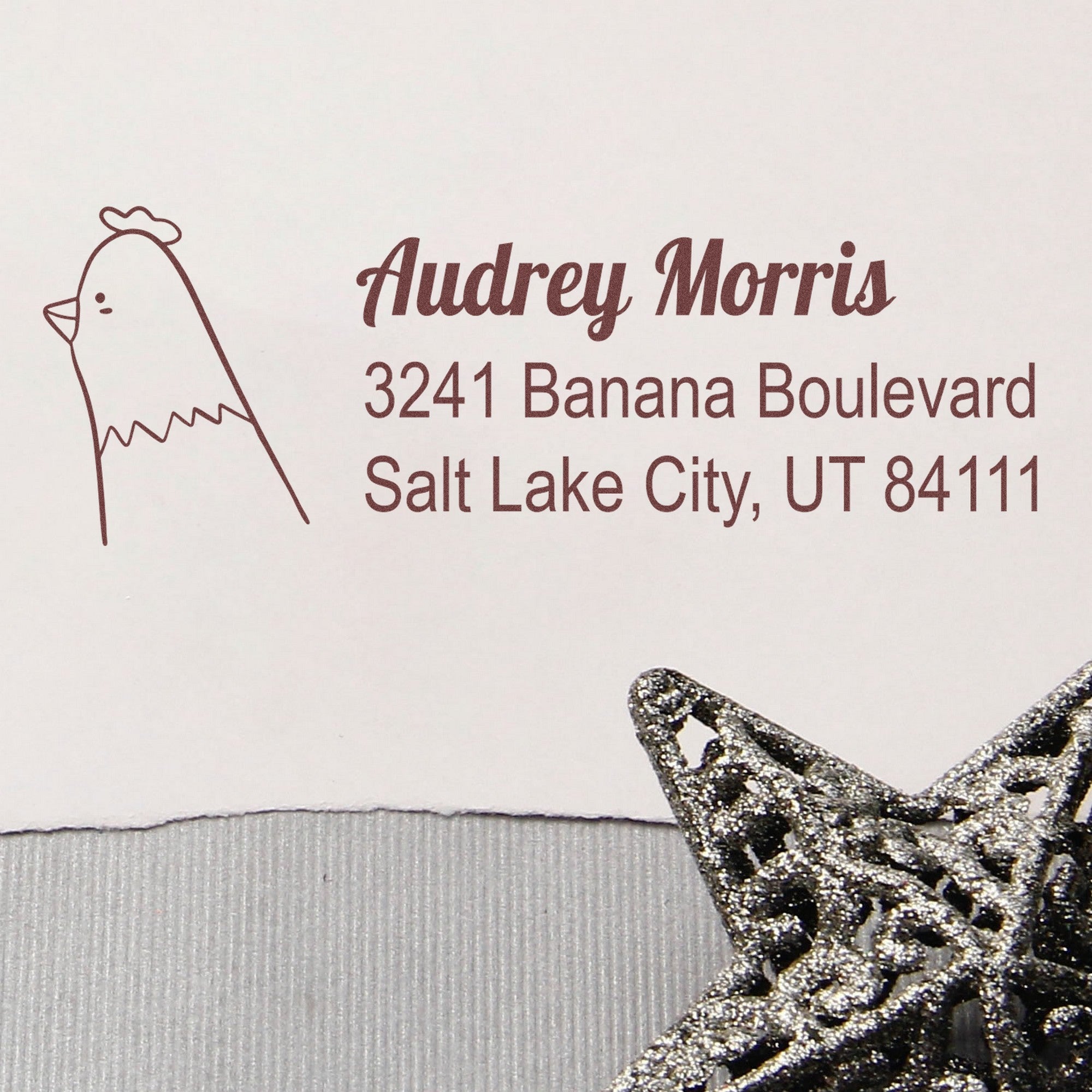 Clucking Chicken Custom Home Address For Envelopes Self-Inking Stamp