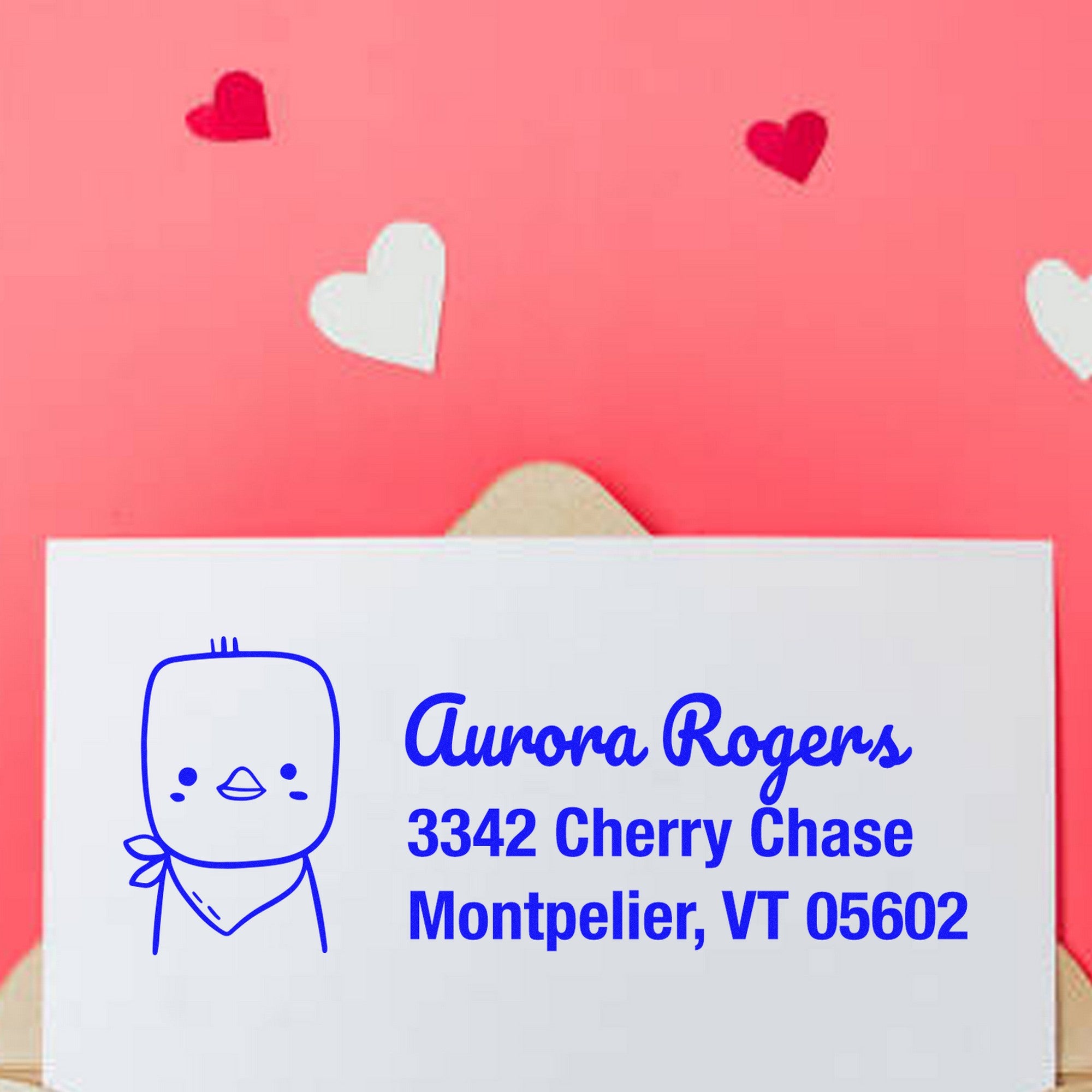 PSI Cute Chick Personalized Name and Address Pre-Inked Stamp