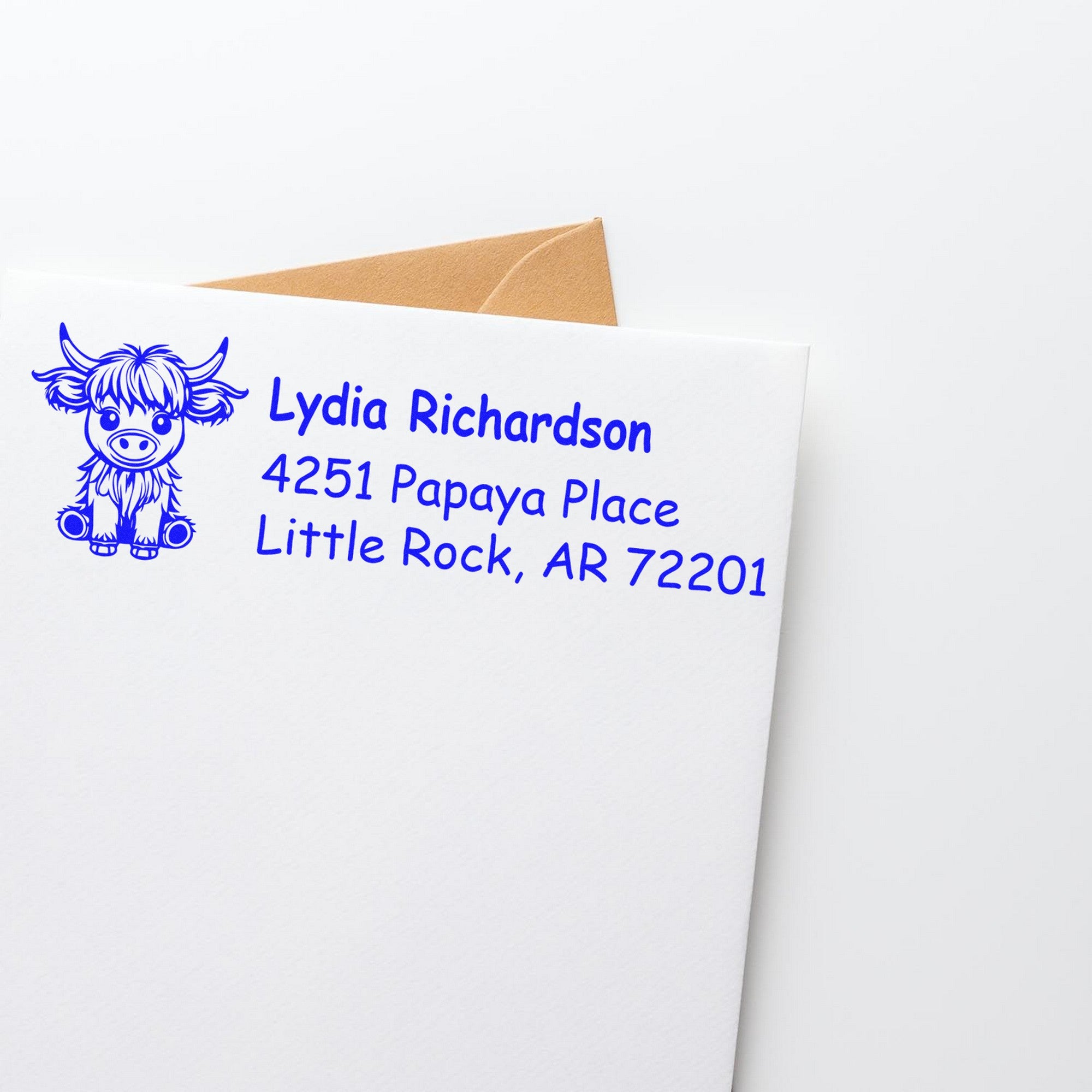 Cute Cow Personalized Name and Address Rubber Stamp