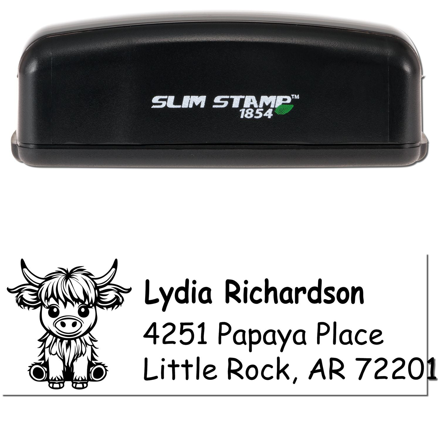 Slim Pre-Inked Cute Cow Customized Address Label Stamp