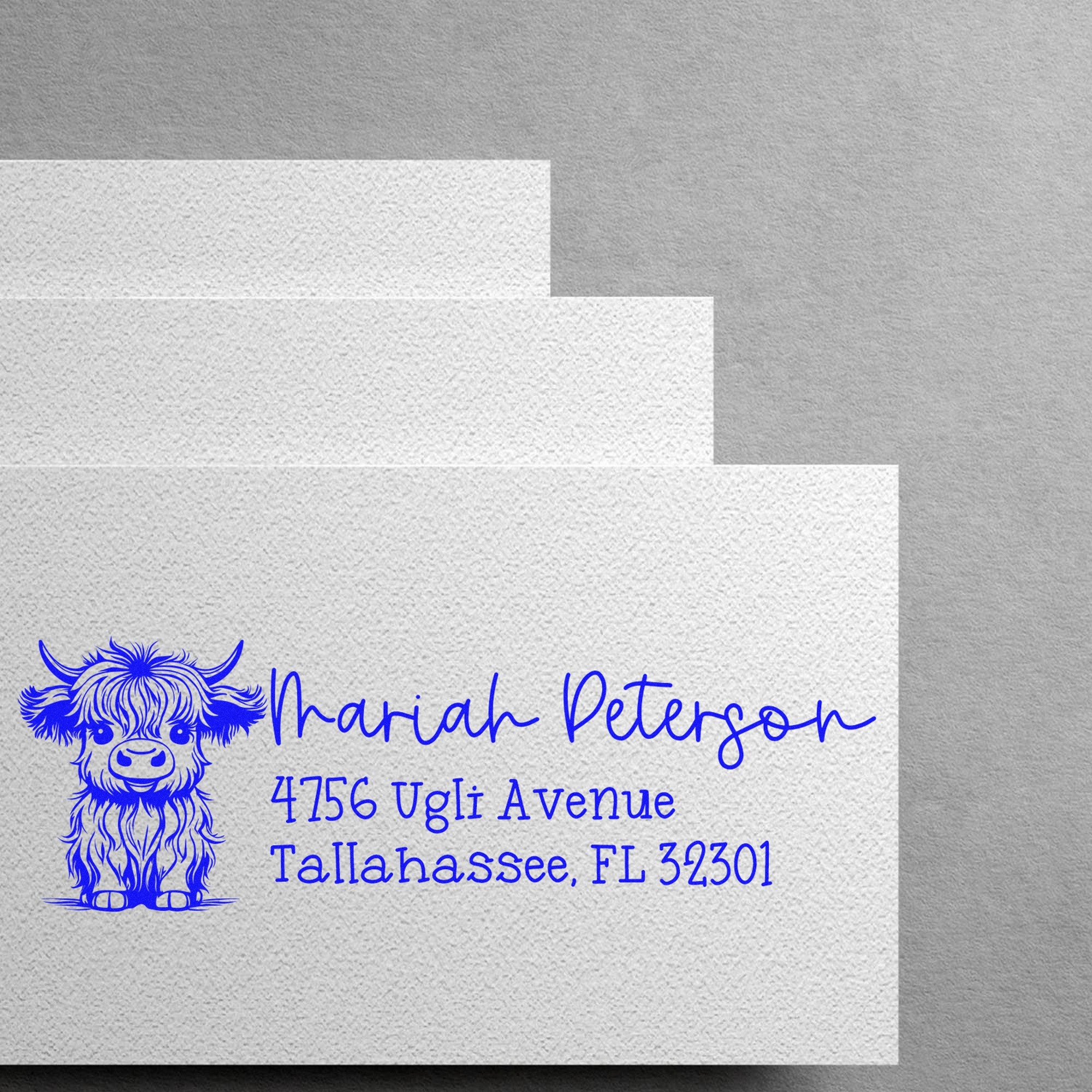 Robust Cow Personalized Mailing Address Rubber Stamp