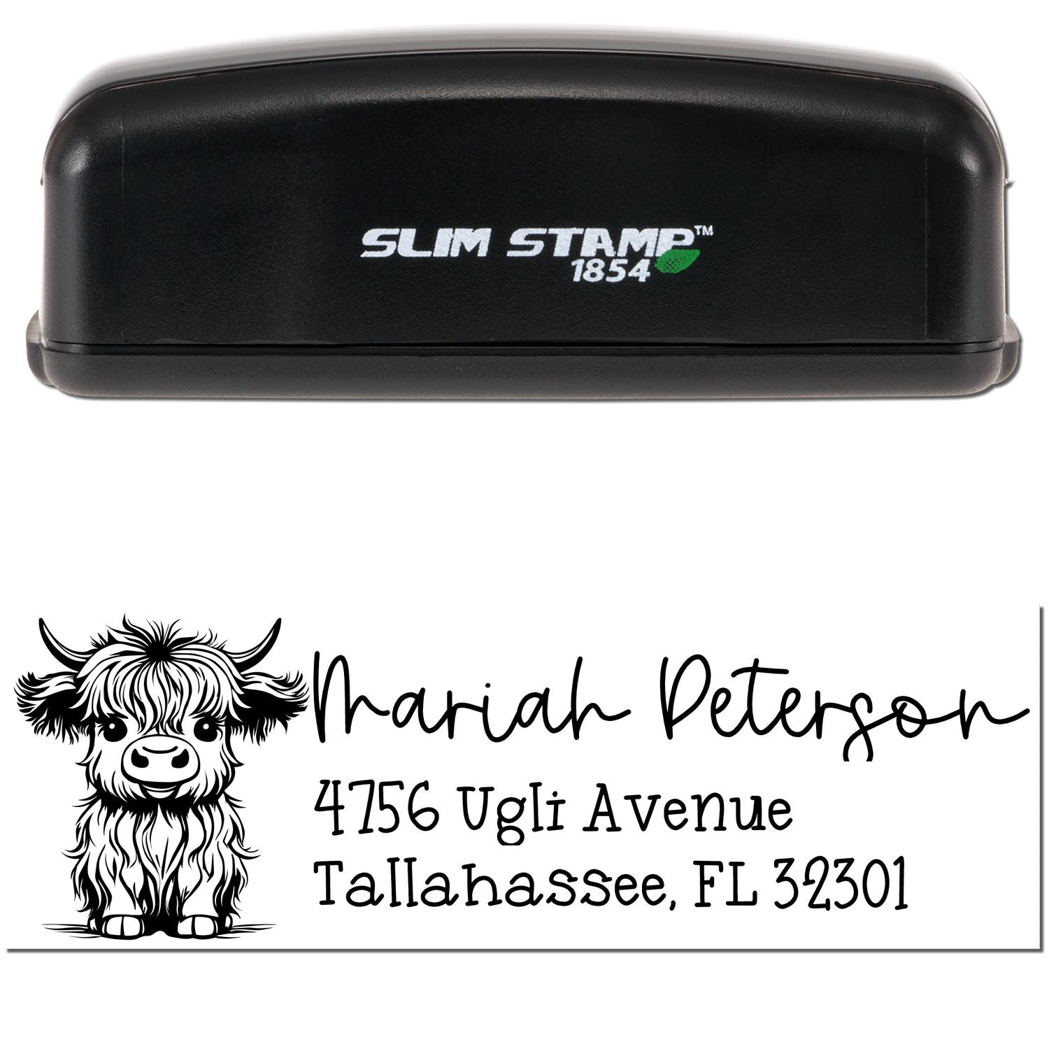 Slim Pre-Inked Robust Cow Handmade Mail Stamp