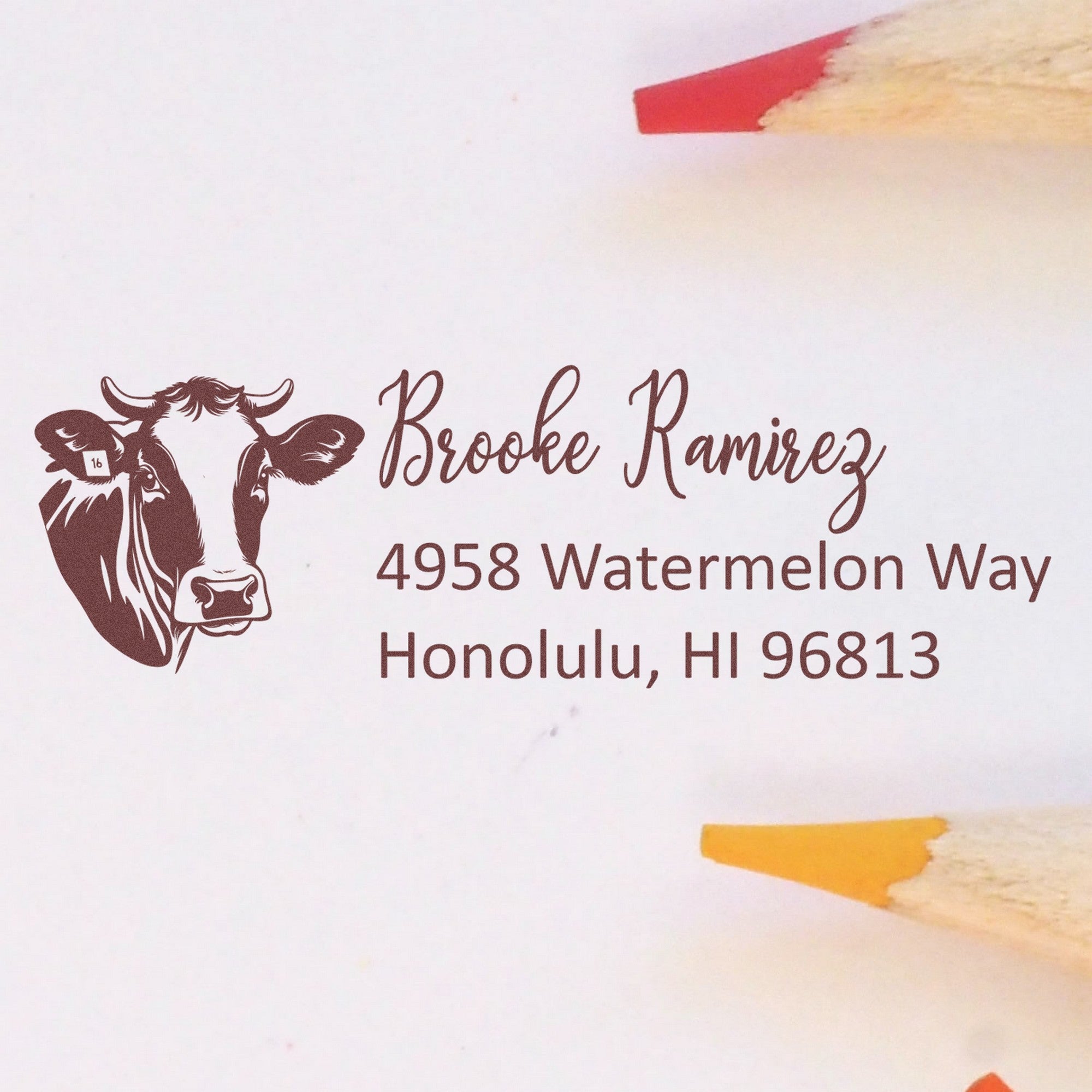 Self-Inking Picturesque Pastures Handmade Mail Address Stamp