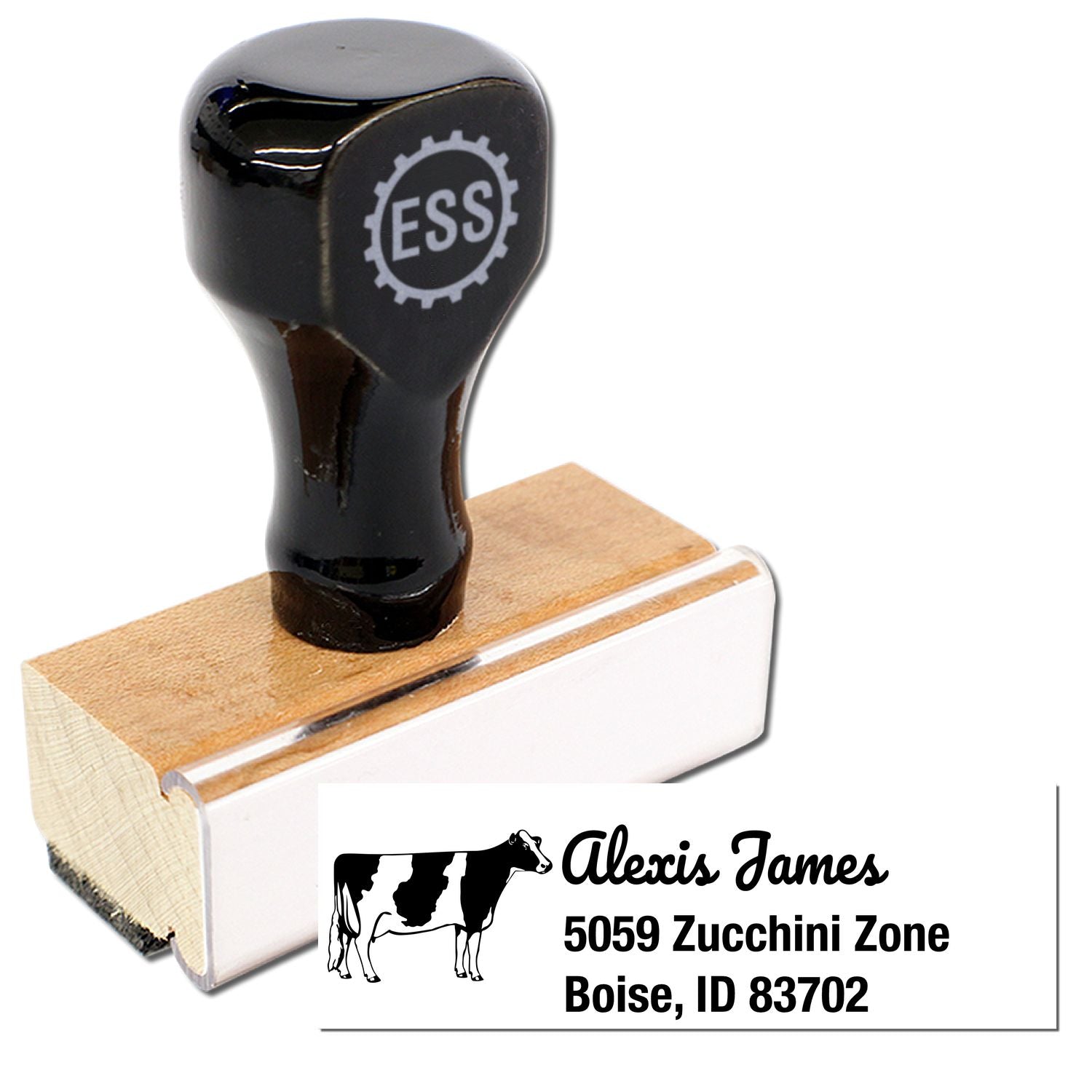 Endearing Cow Personalized Home Address For Envelopes Rubber Stamp