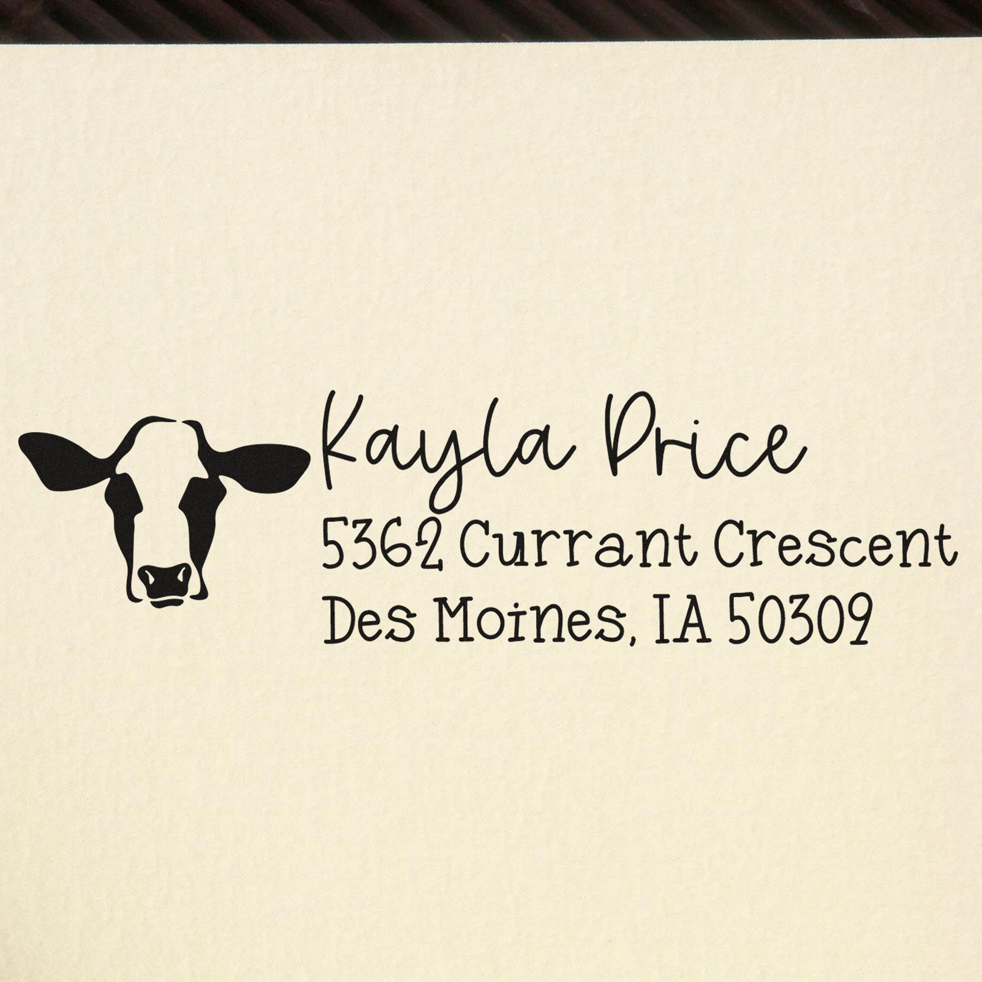 Self-Inking Iconic Cow Customize Address Stamp