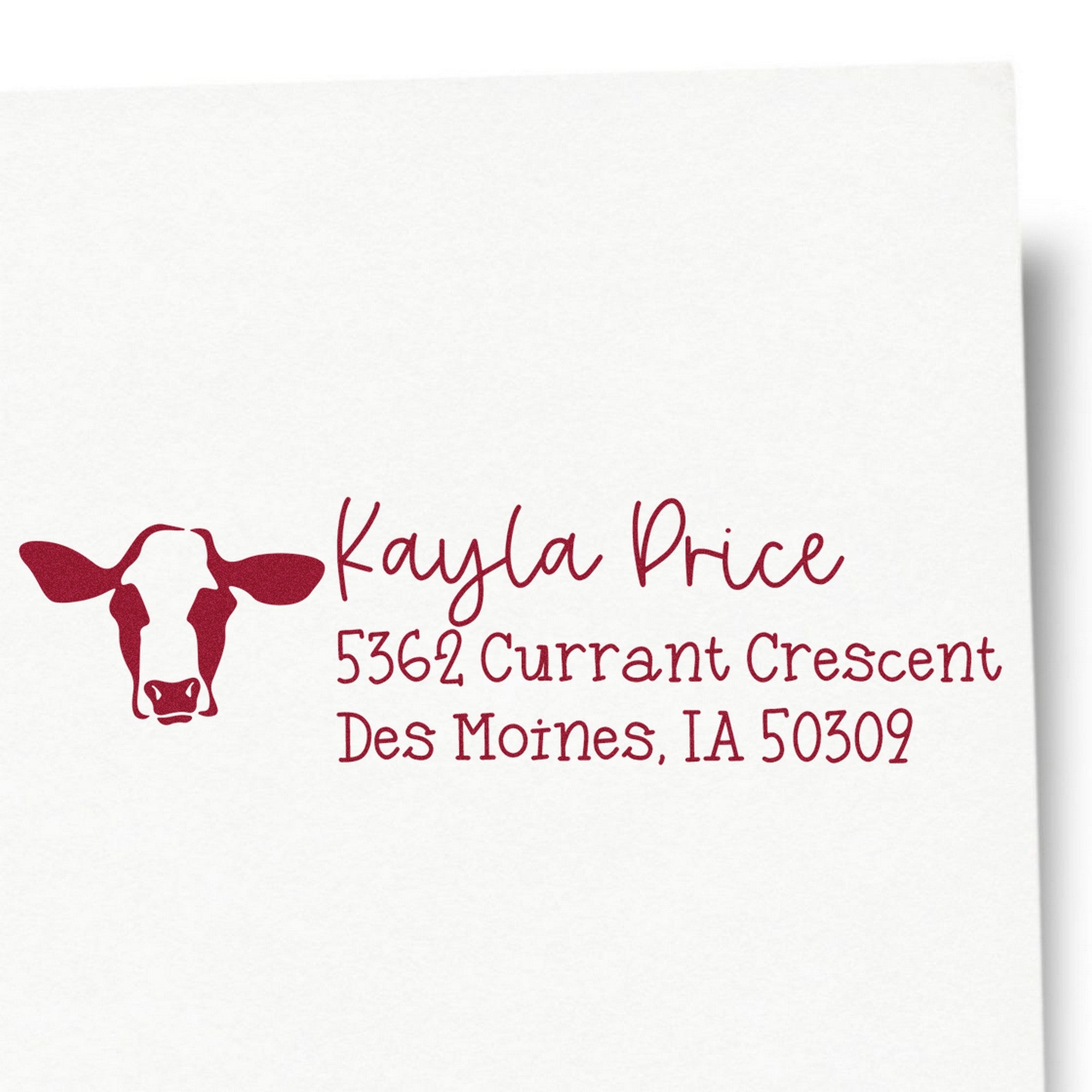 Self-Inking Iconic Cow Customize Address Stamp