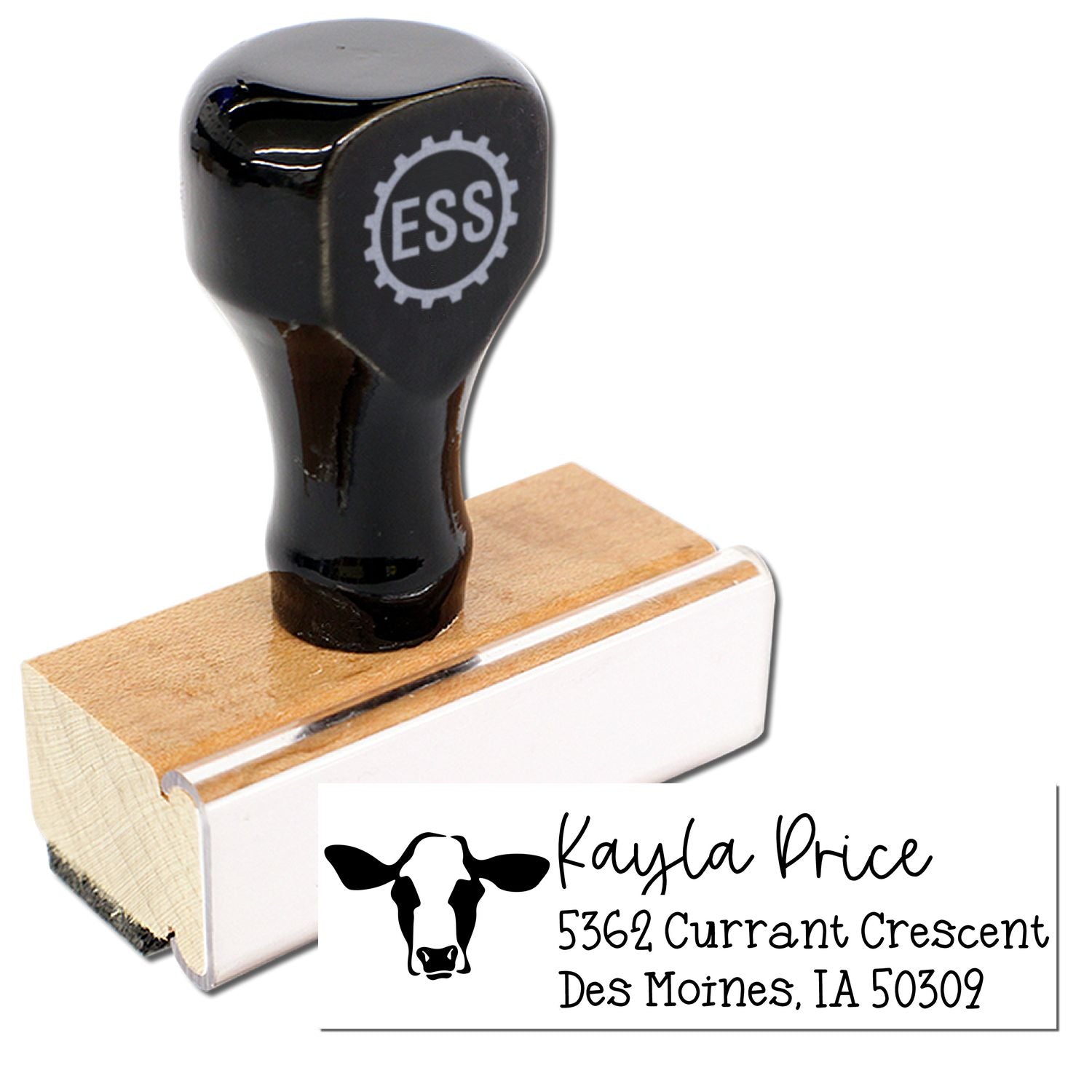 Iconic Cow Custom Return Address Rubber Stamp