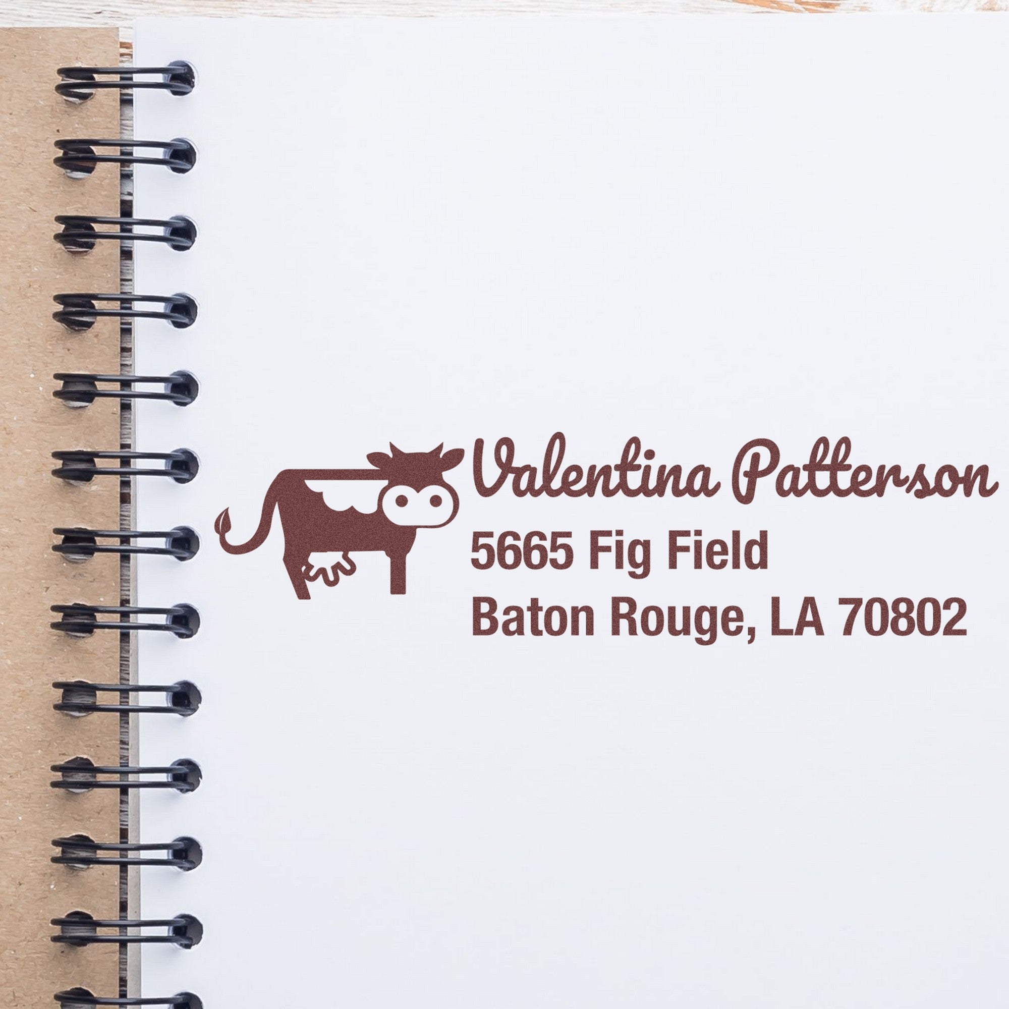 Slim Pre-Inked Curious Cow Customize Return Address Stamp