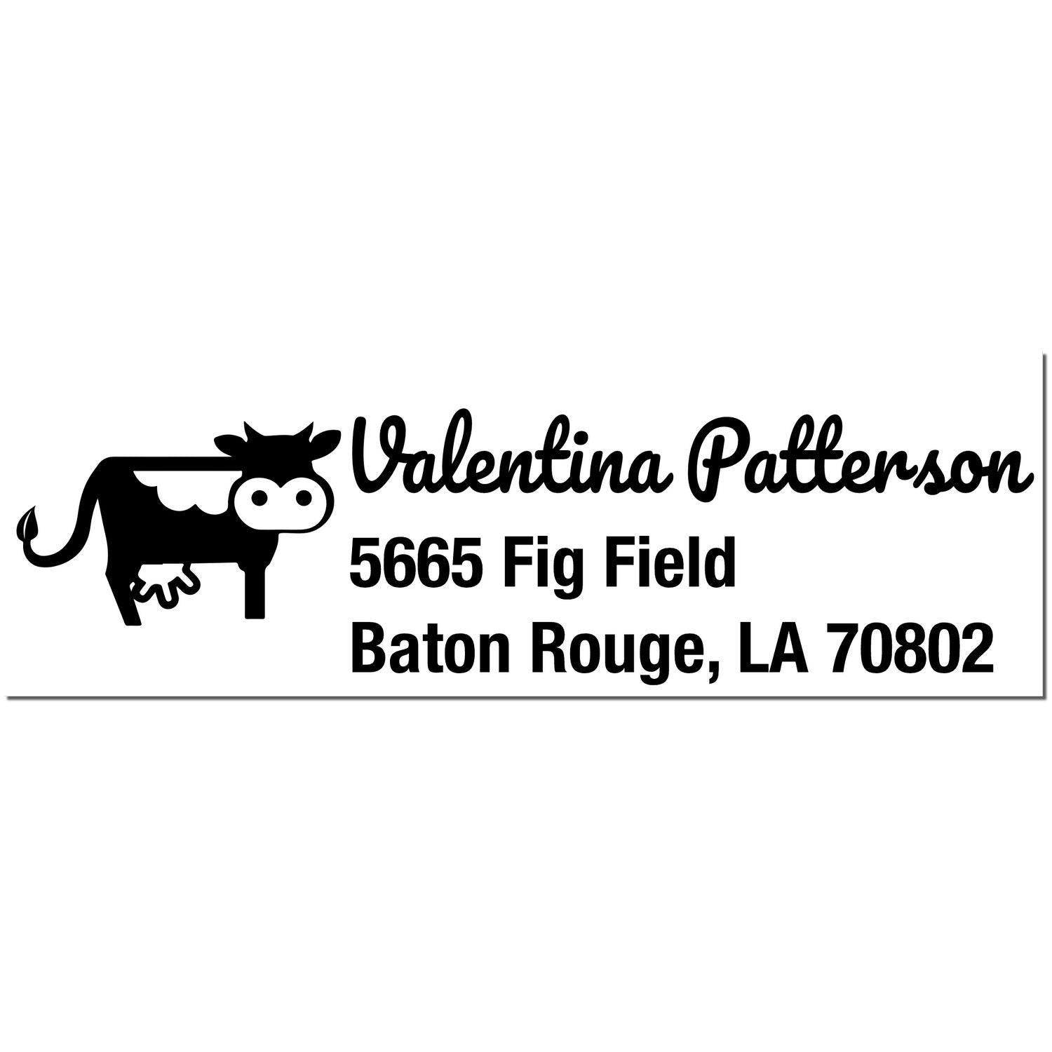 PSI Curious Cow Custom Name and Address Pre-Inked Stamp