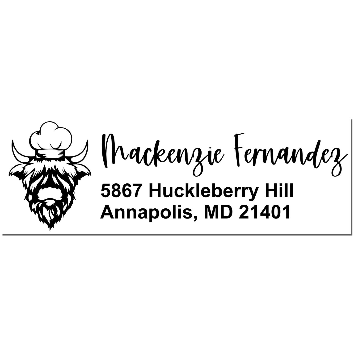 Majestic Cow Custom Address Return Rubber Stamp - Engineer Seal Stamps