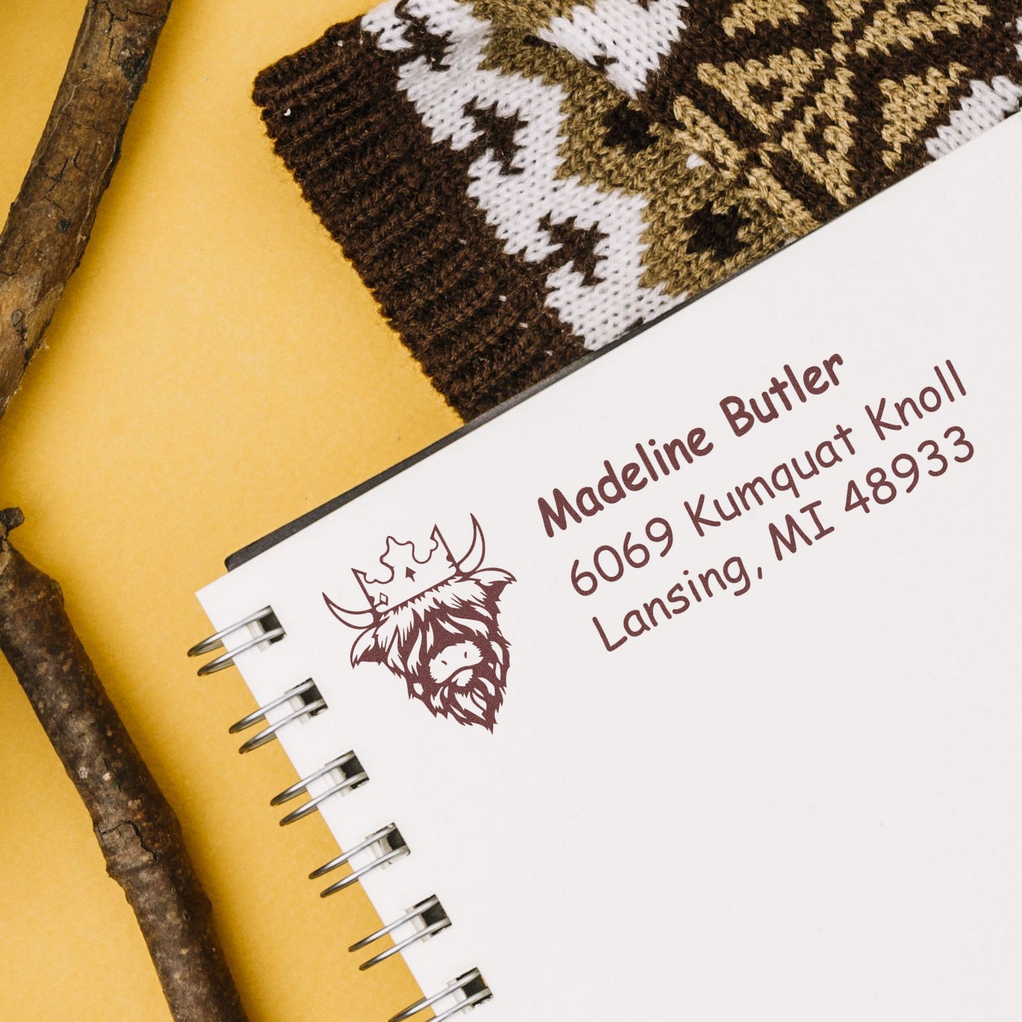 Self-Inking Loyal Cow Customize Mailing Address Stamp