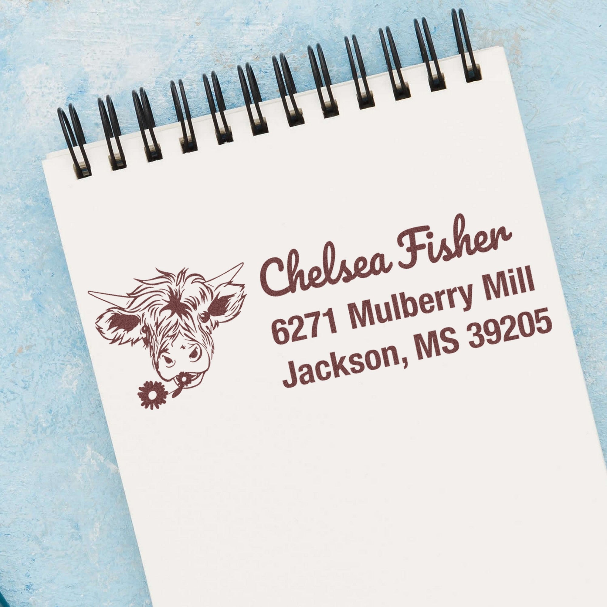 Pretty Cow Custom Home Address For Envelopes Rubber Stamp