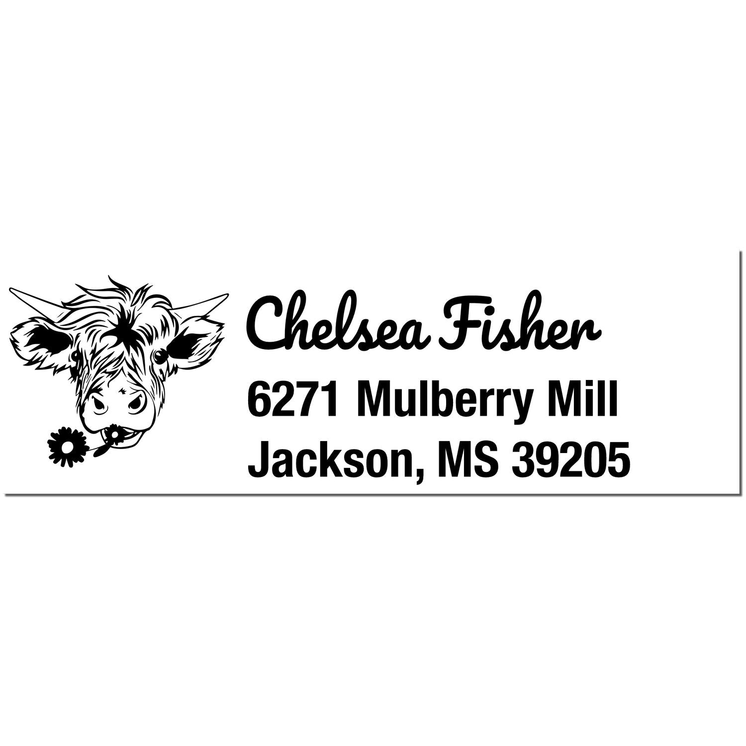 Pretty Cow Custom Home Address For Envelopes Rubber Stamp