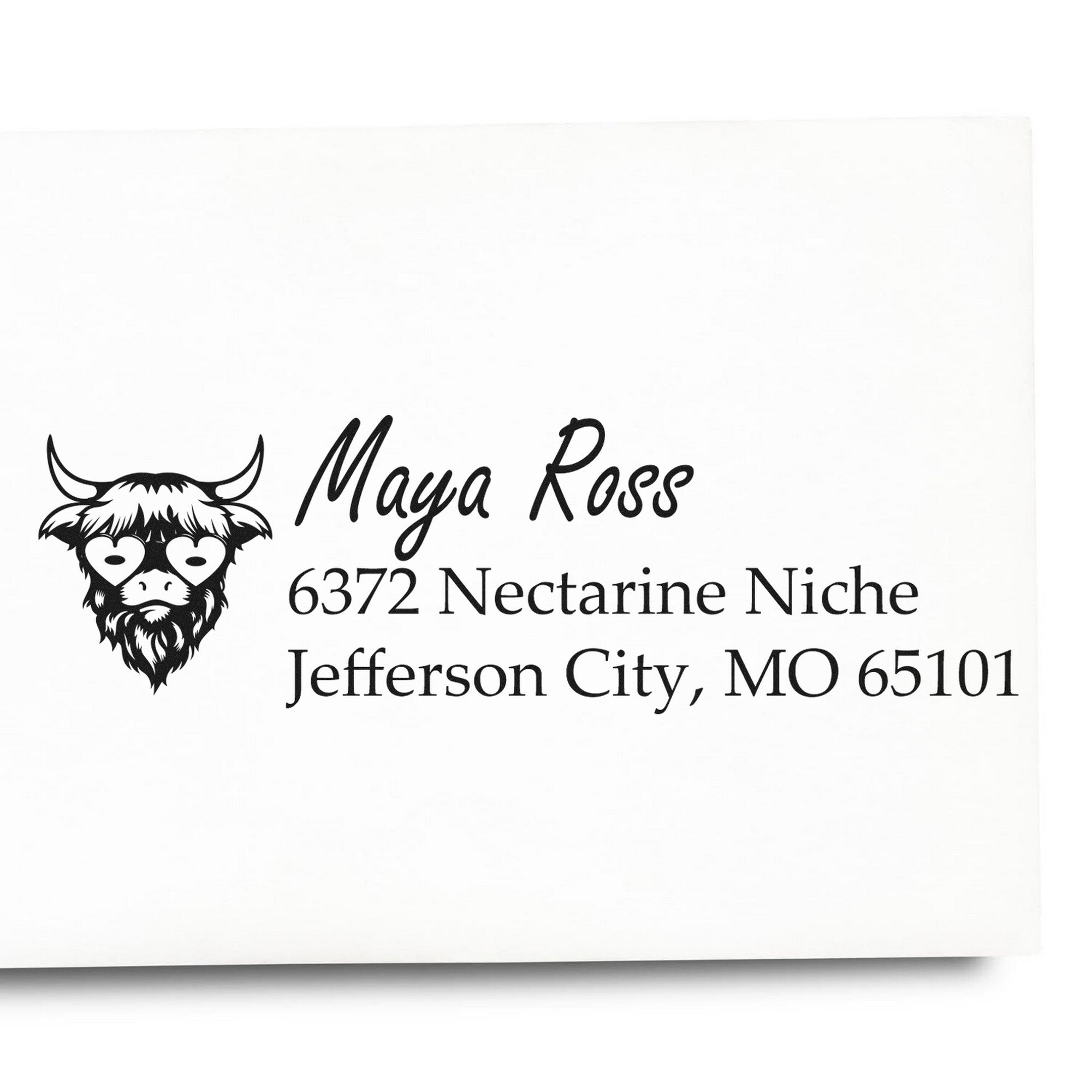 Pasture Cow Custom Address Label Rubber Stamp