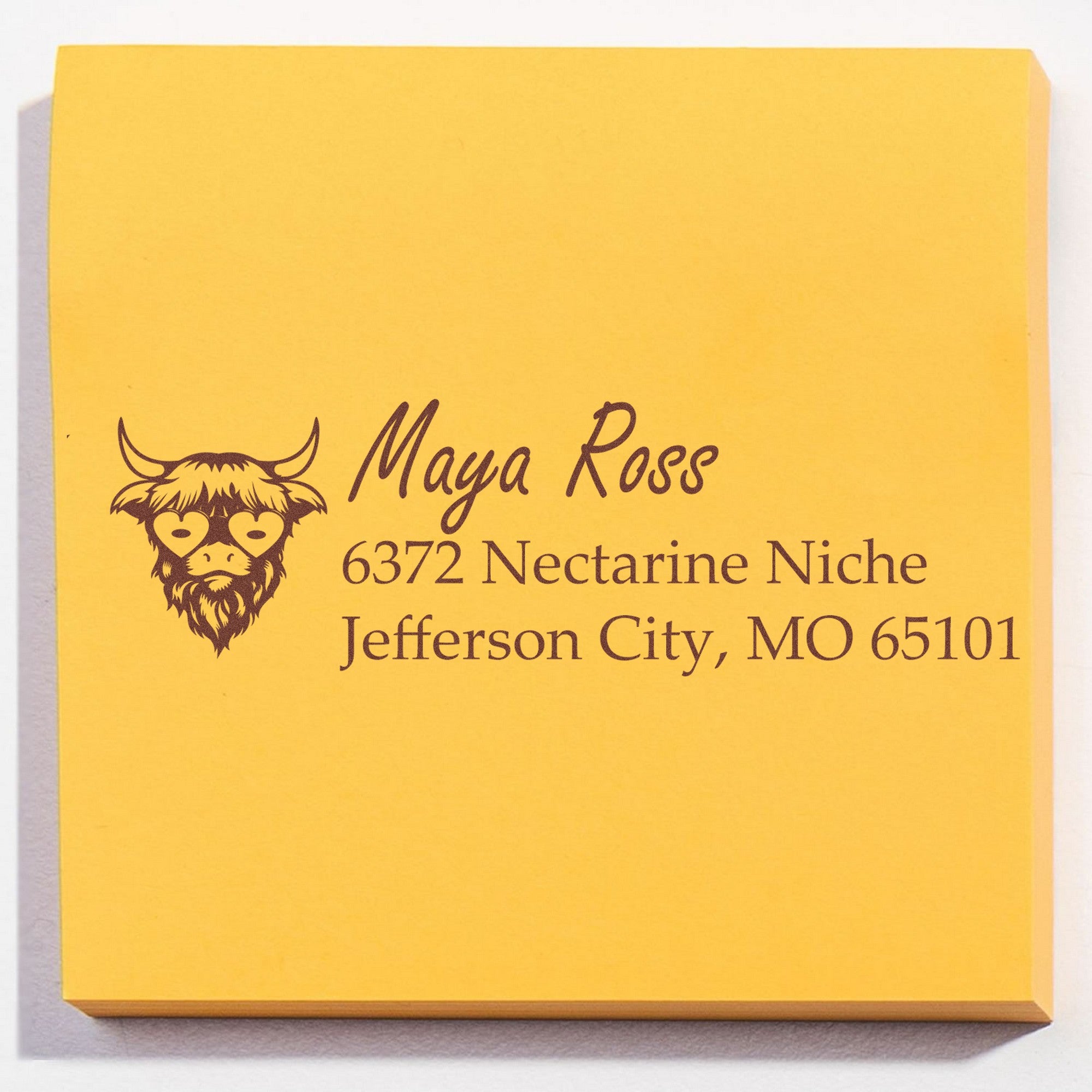 Pasture Cow Custom Address Label Rubber Stamp