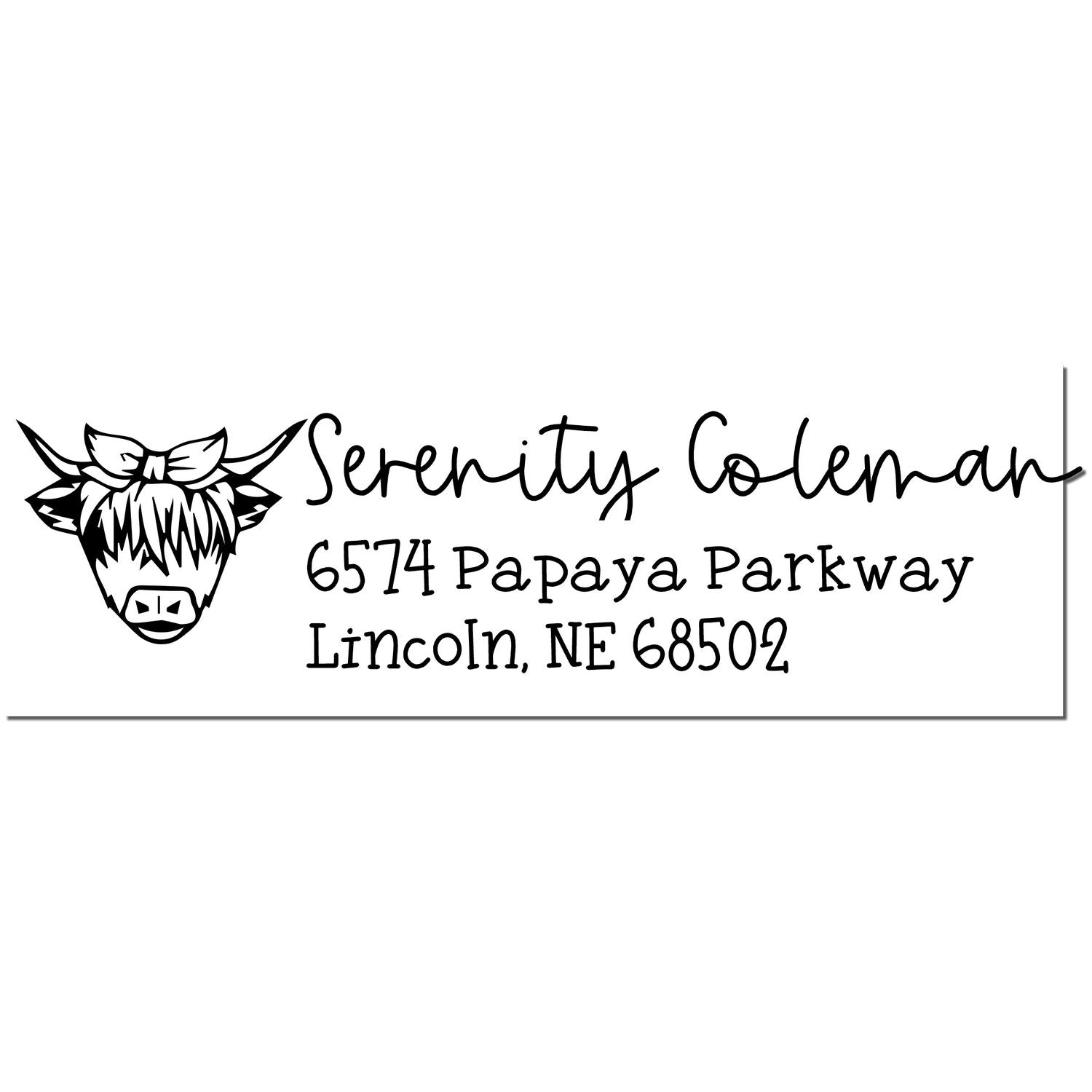 Lazy Cow Customized Return Address Rubber Stamp