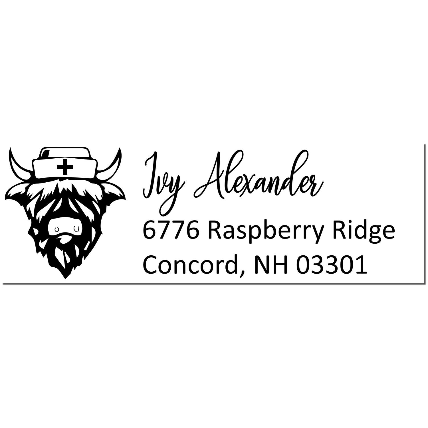 Self-Inking Picturesque Cow Customizable Name and Address Stamp