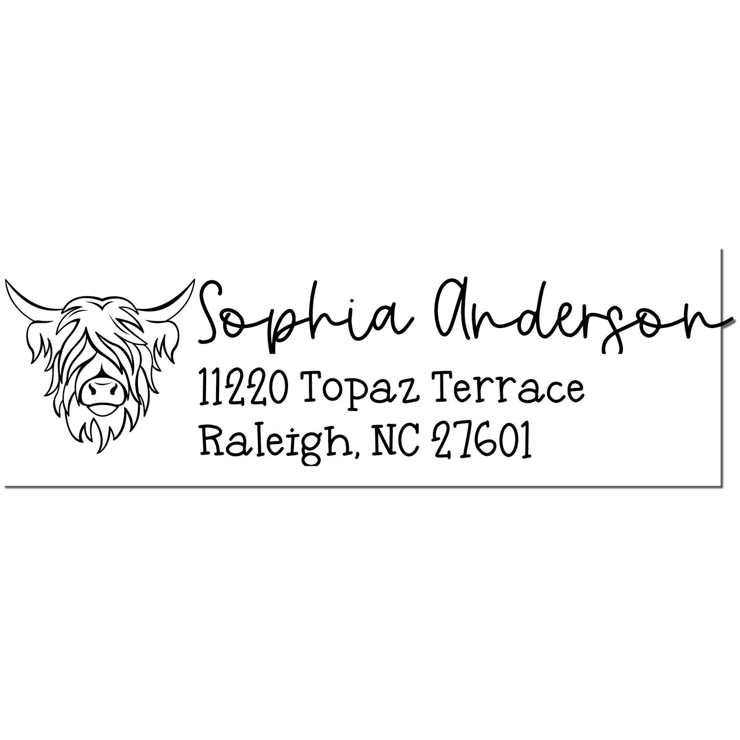 Quaint Cow Customized Mailing Address Rubber Stamp