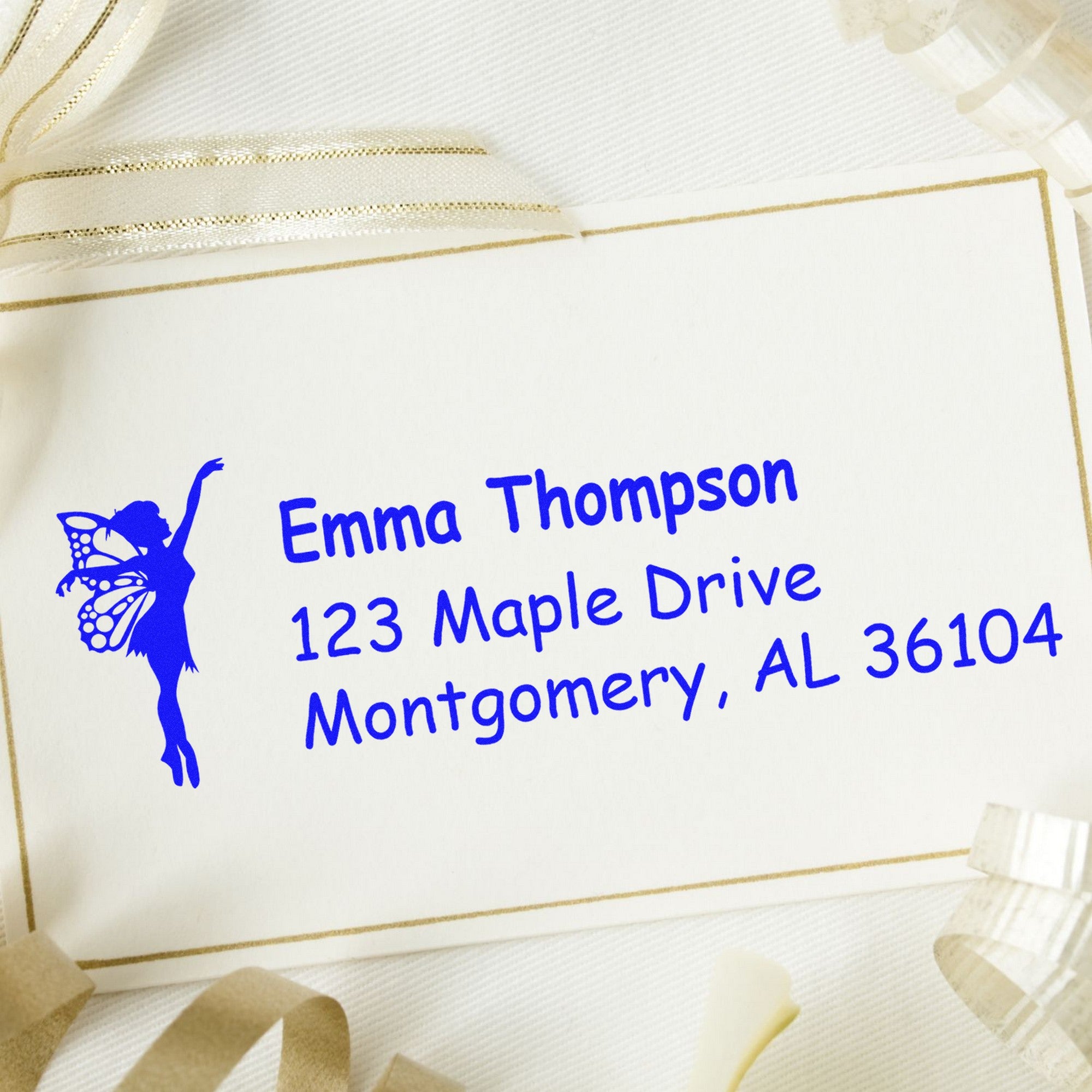 PSI Whimsical Thistle Magical Fairy Custom Home Address For Envelopes Pre-Inked Stamp