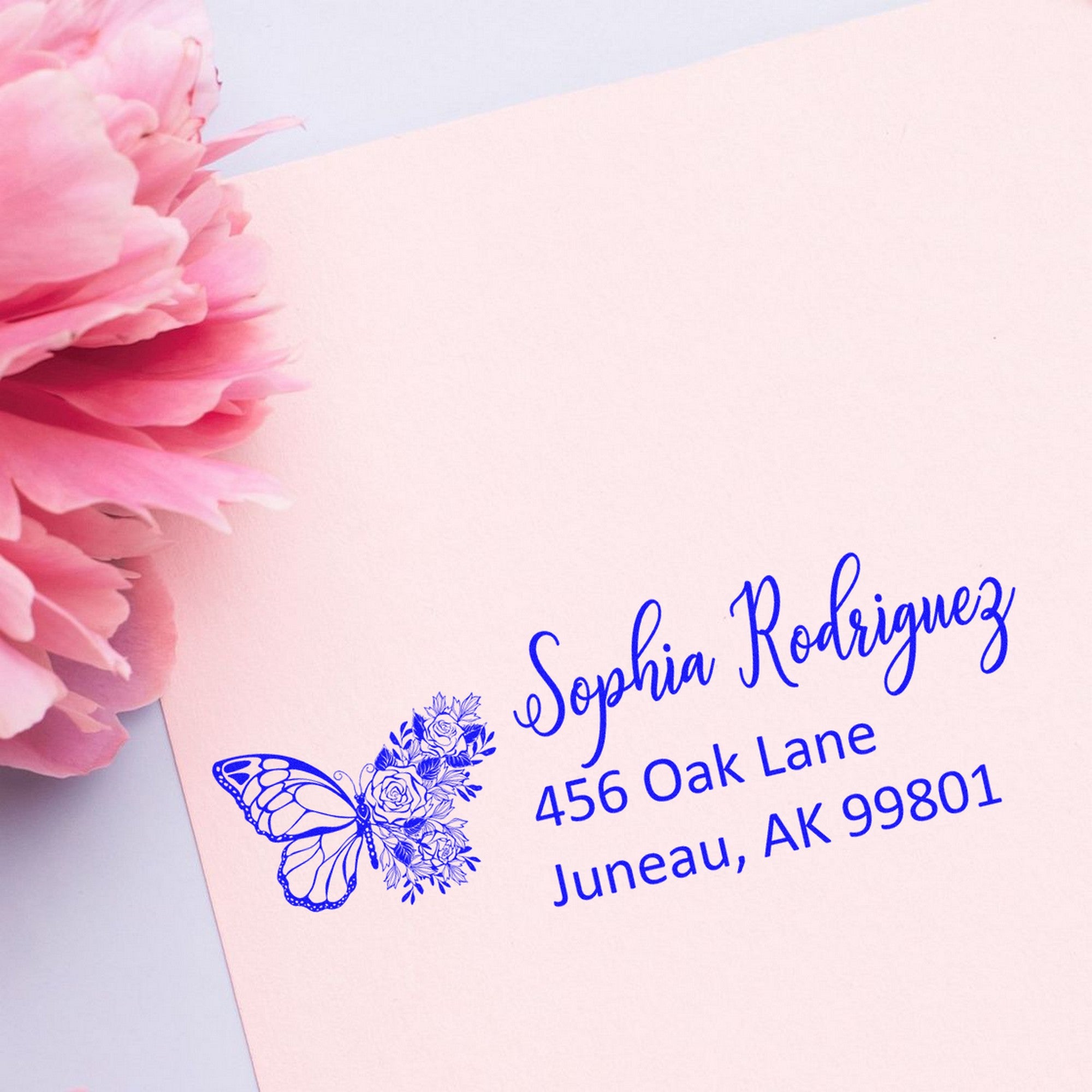 Slim Pre-Inked Swift Breezewing Fairy Handmade Address Stamp