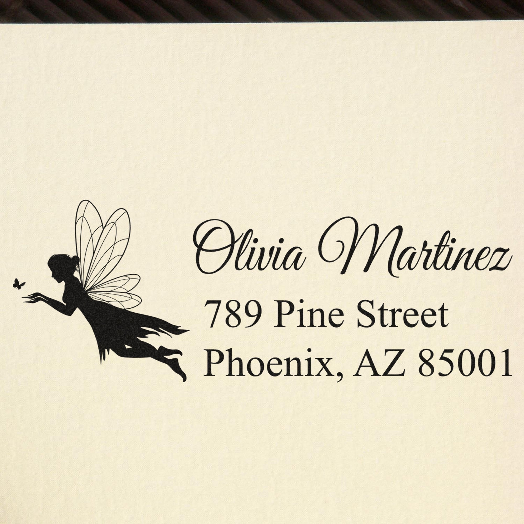 Slim Pre-Inked Gentle Petalwhisper Fairy Handmade Return Address Stamp