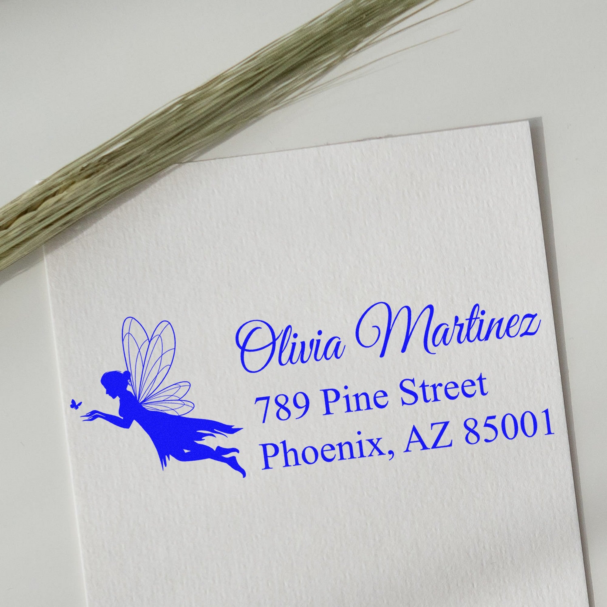 Slim Pre-Inked Gentle Petalwhisper Fairy Handmade Return Address Stamp