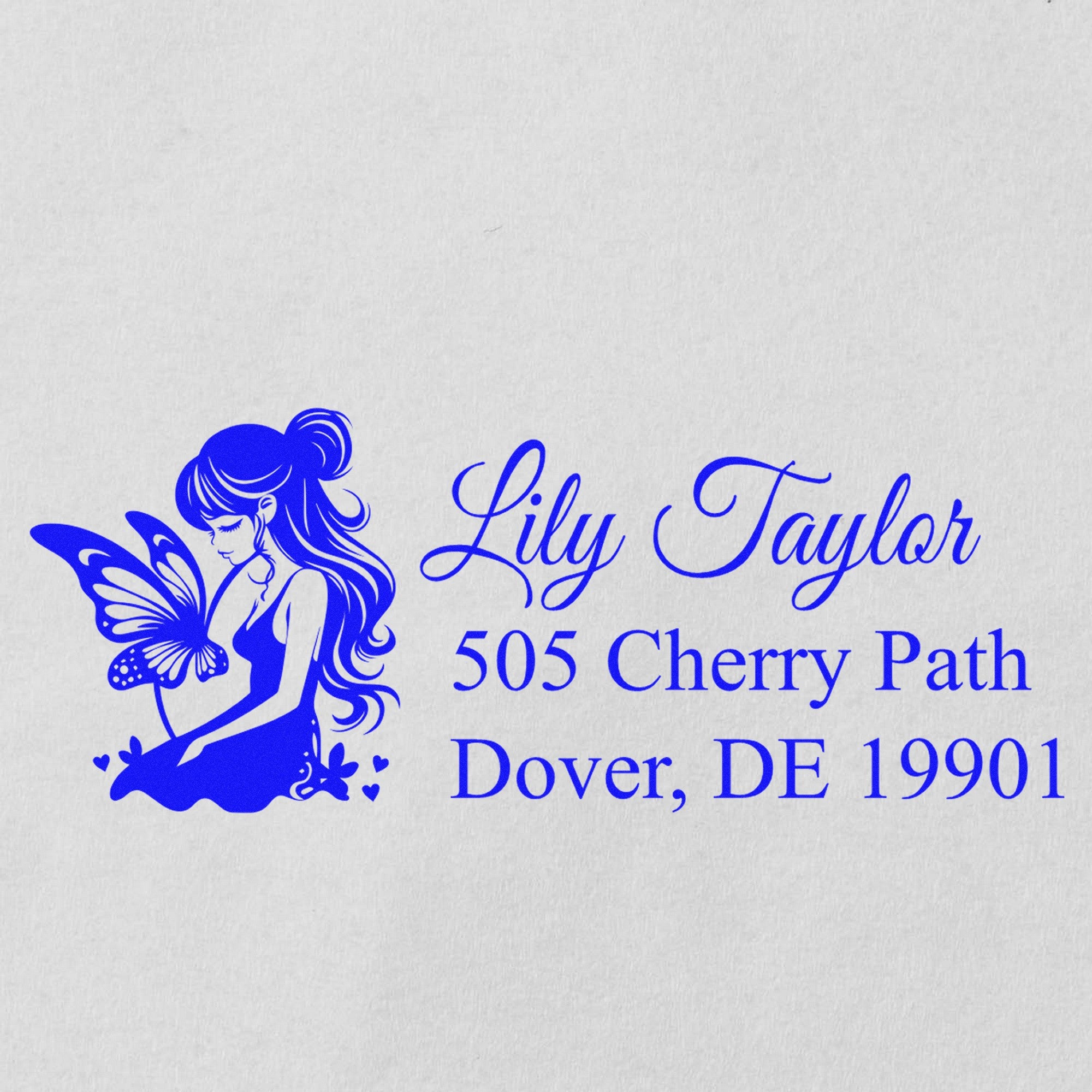 Playful Ivytwirl Fairy Personalized Mailing Rubber Stamp