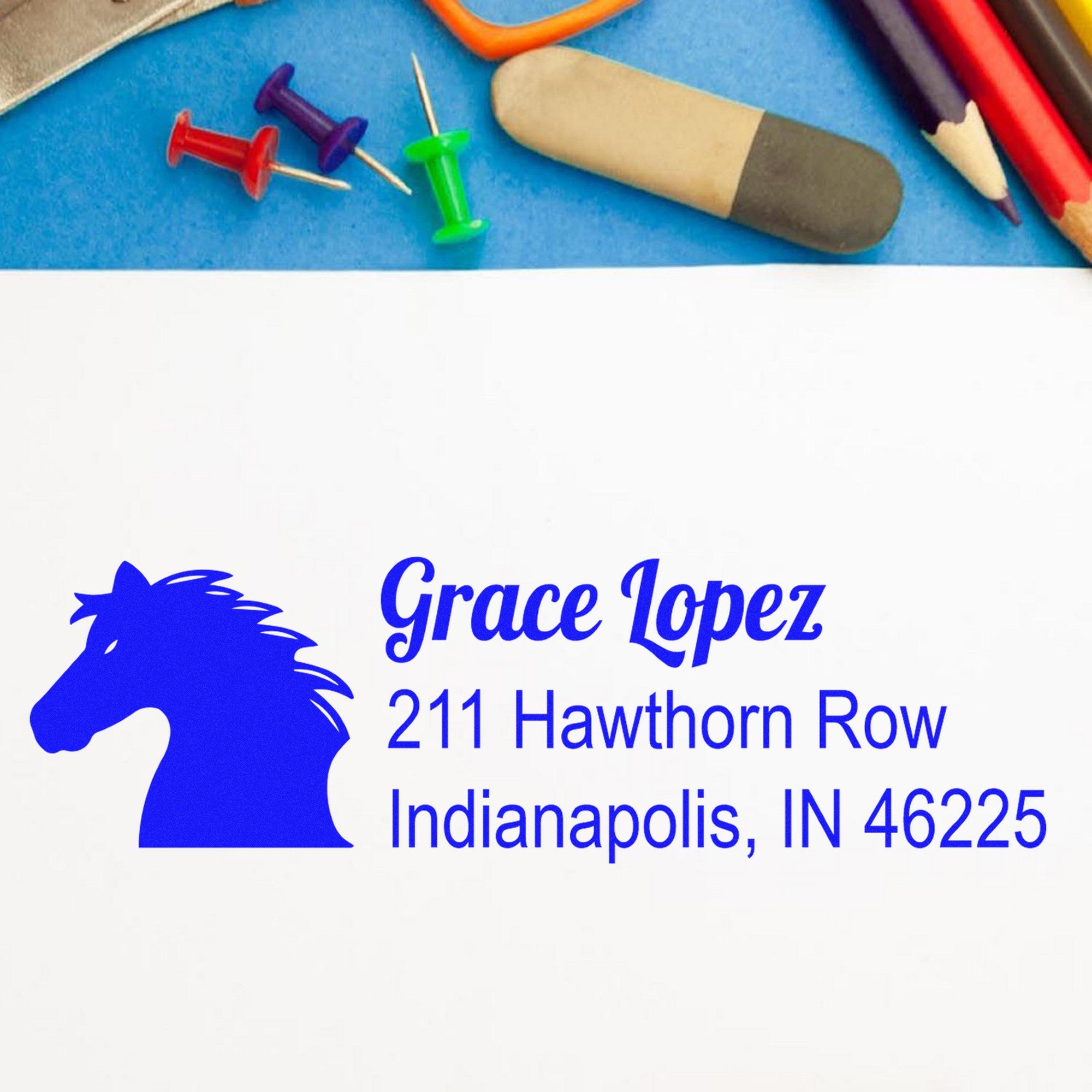 Self-Inking Swift Thunder Equestrian Custom Home Address For Envelopes Stamp