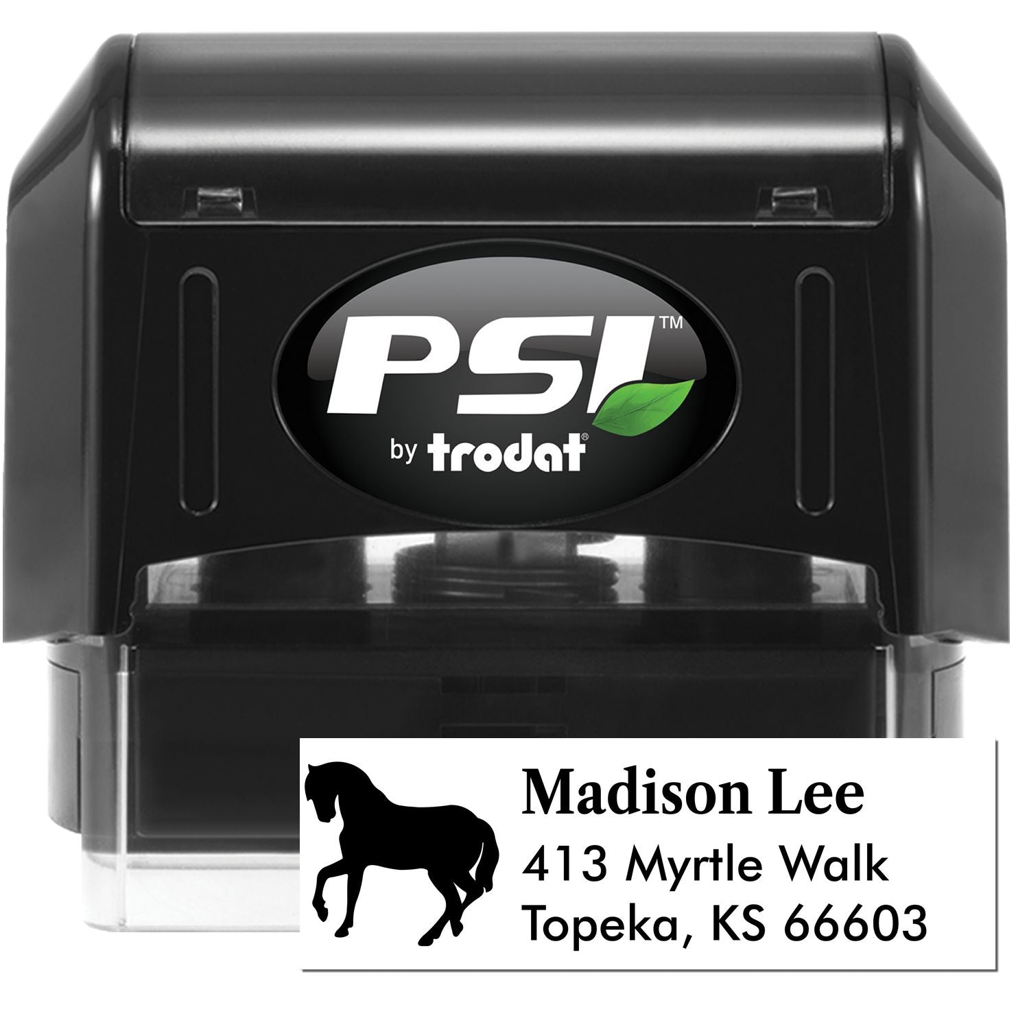 PSI Noble Spirit Steed Customizable New Address Pre-Inked Stamp