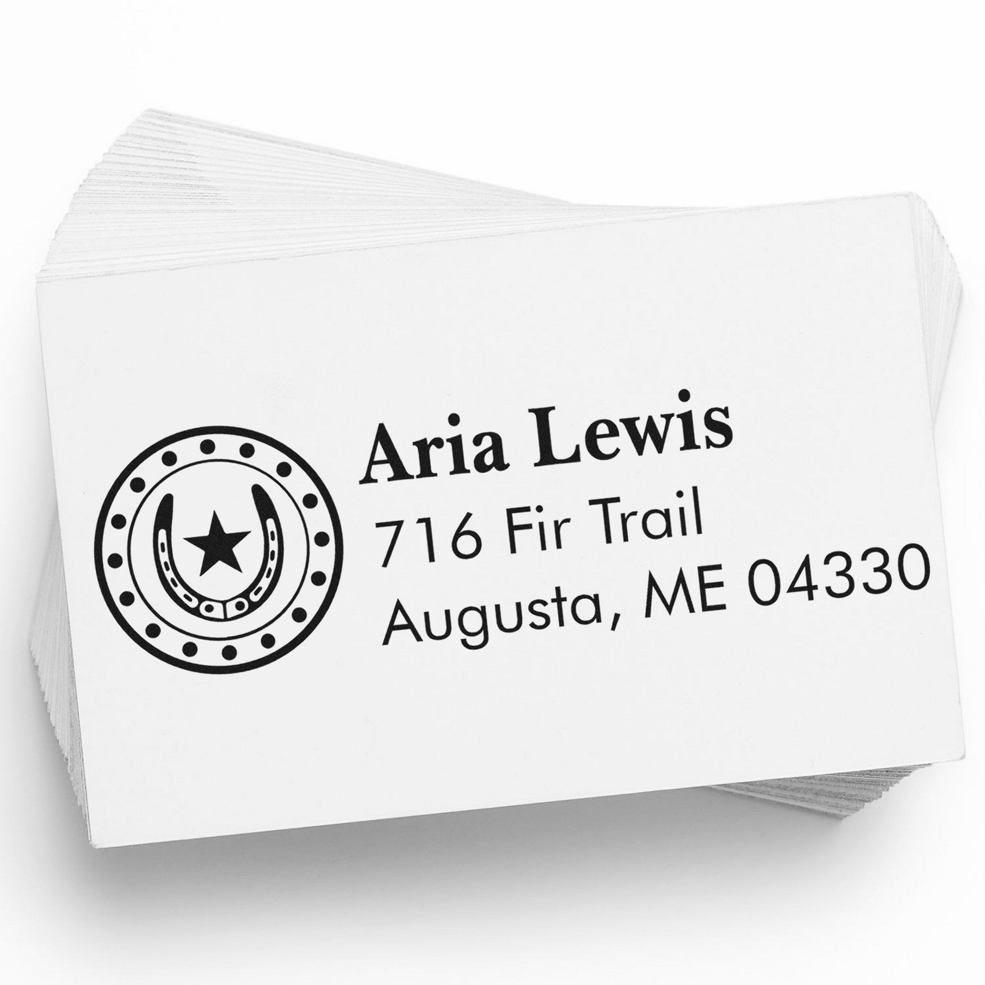 PSI All The Luck Steed Personalized Address Pre-Inked Stamp