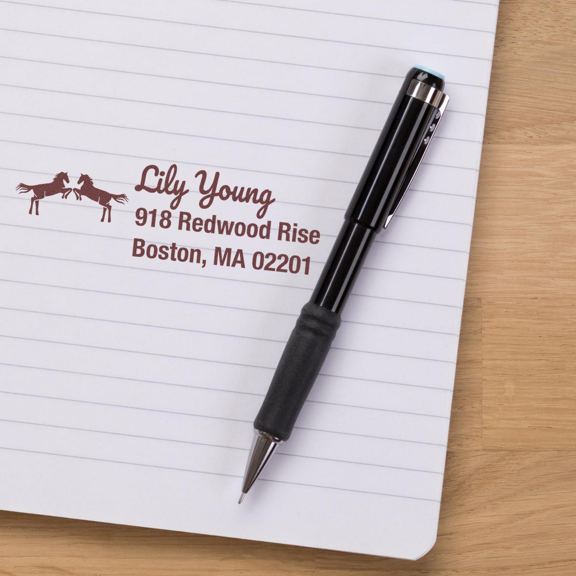 Brave Warriors Horse Customize Mail Address Rubber Stamp