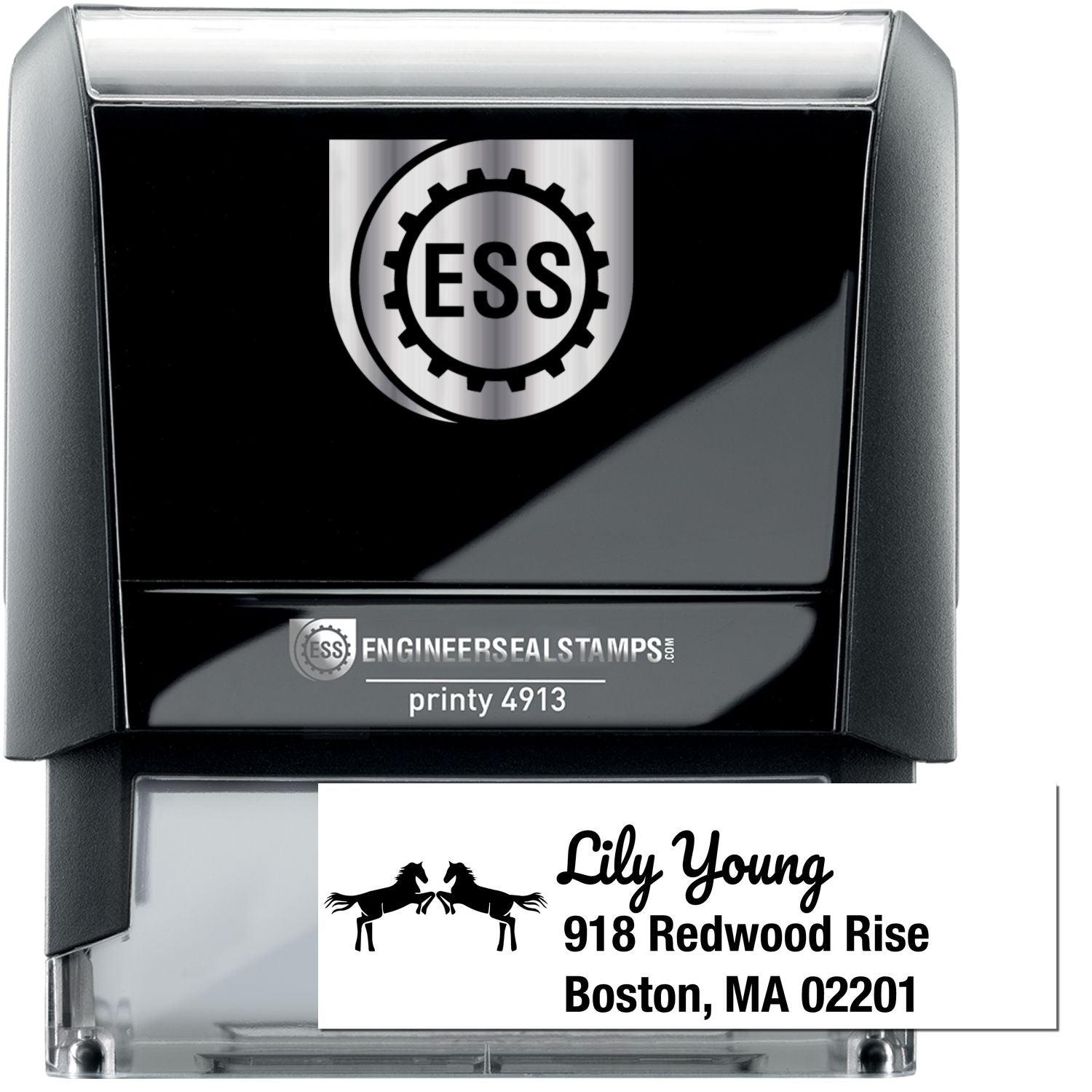 Self-Inking Brave Warriors Equestrian Customized Home Address Stamp