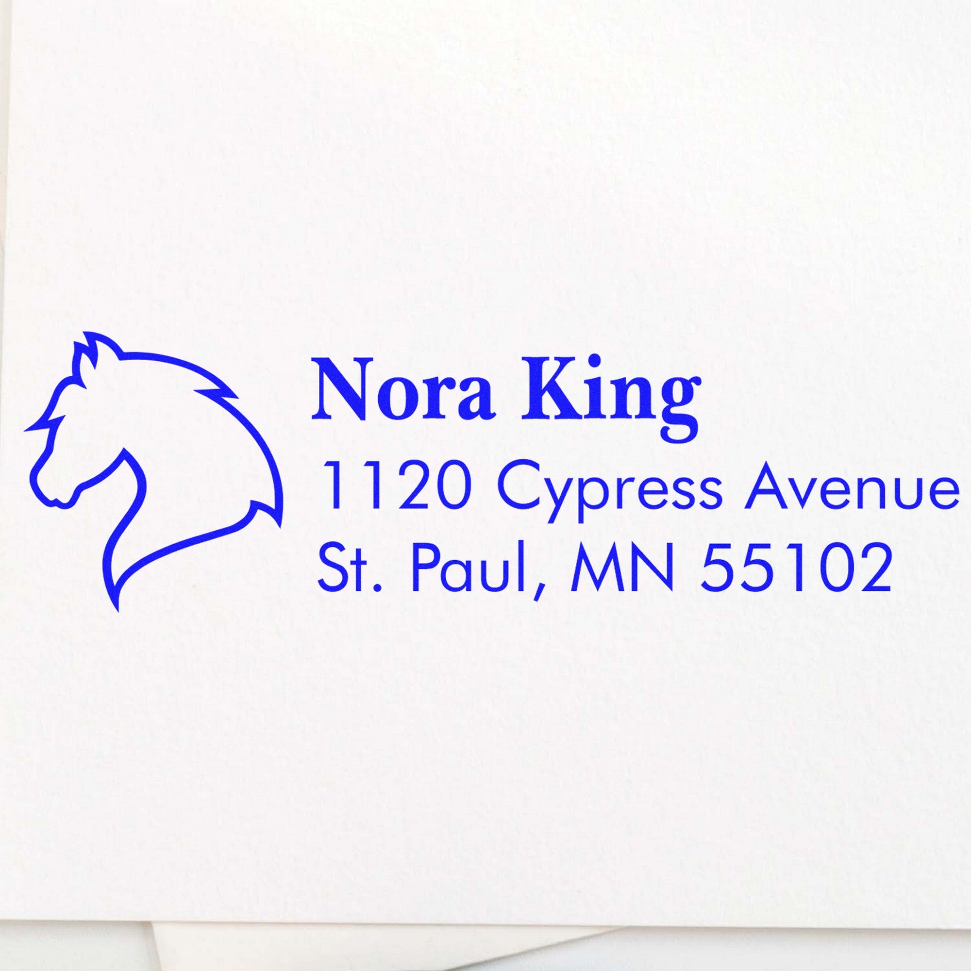 Self-Inking Mystic Shadow Equestrian Customized Mailing Address Stamp