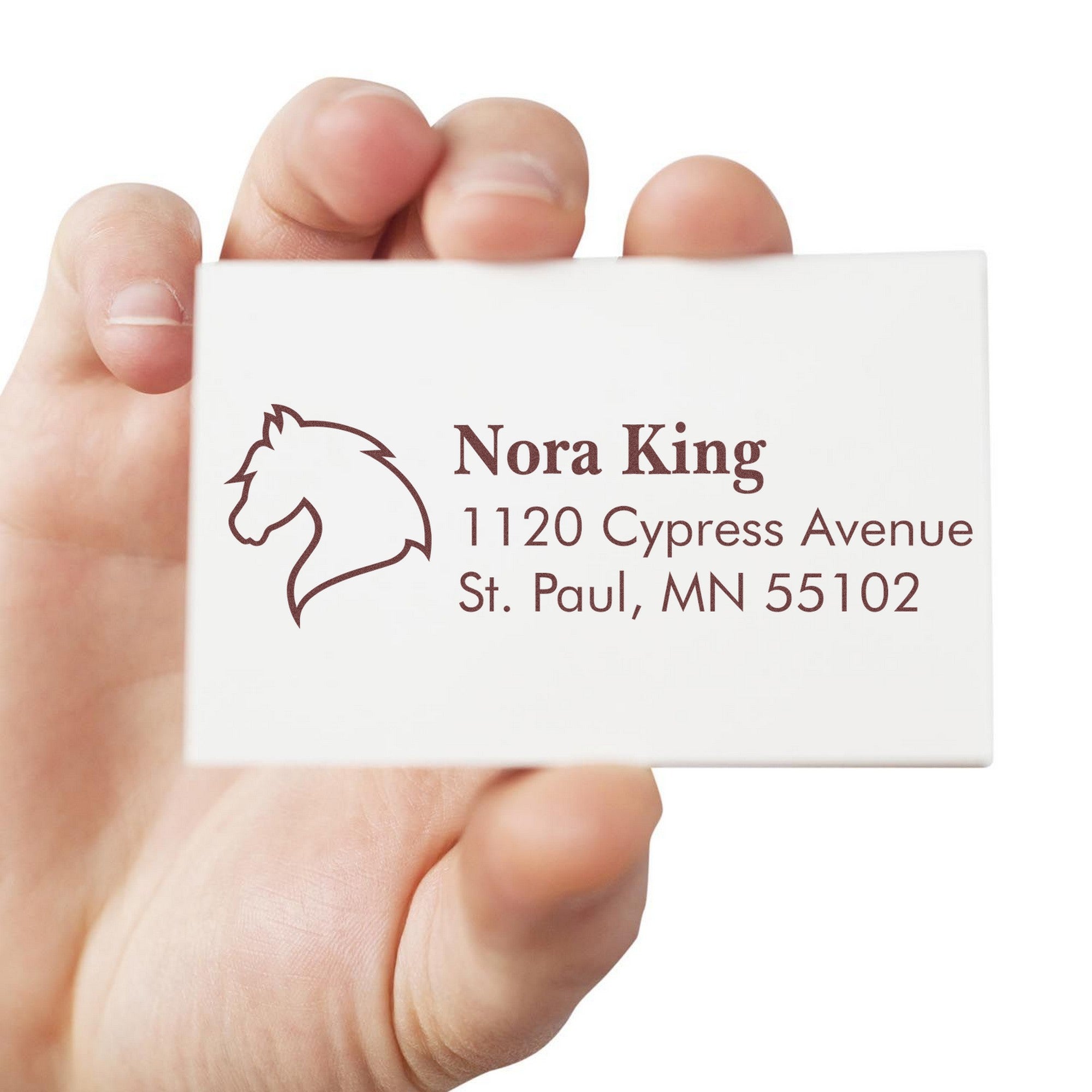 Self-Inking Mystic Shadow Equestrian Customized Mailing Address Stamp