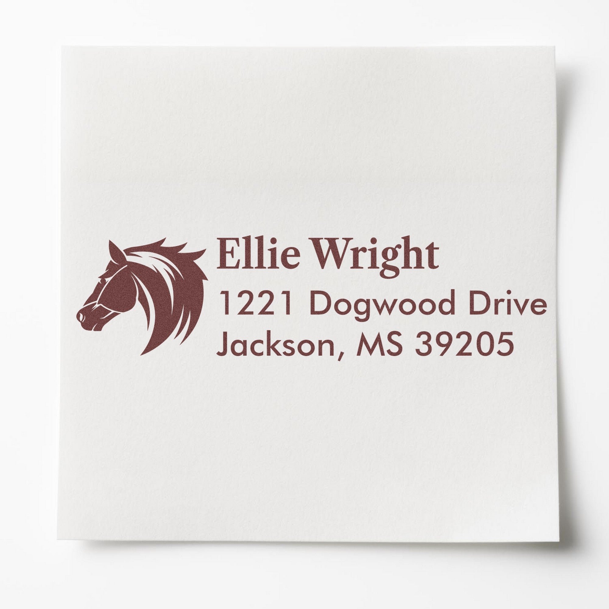 Self-Inking Serene River Equestrian Customized Mail Address Stamp