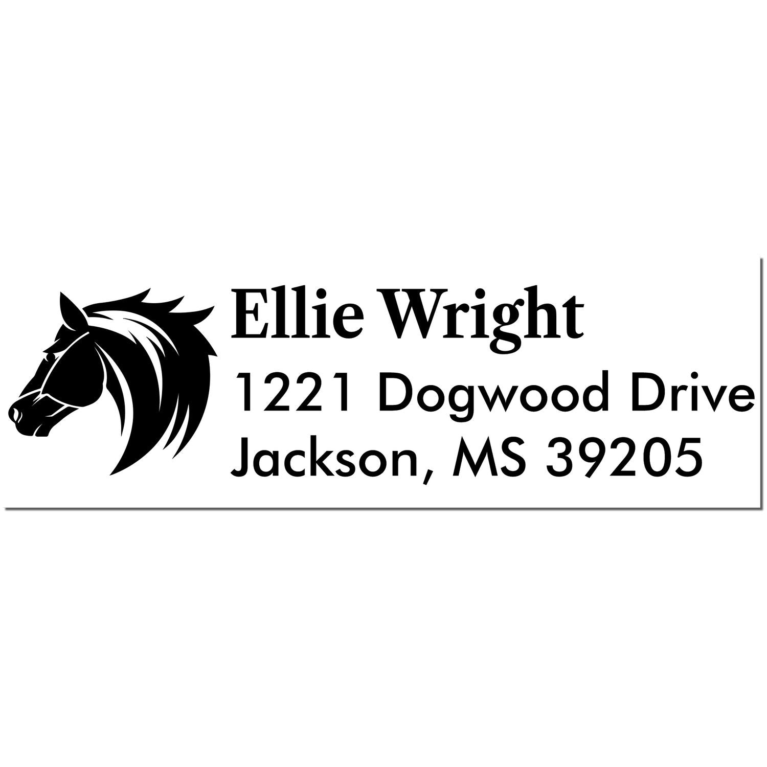 Self-Inking Serene River Equestrian Customized Mail Address Stamp