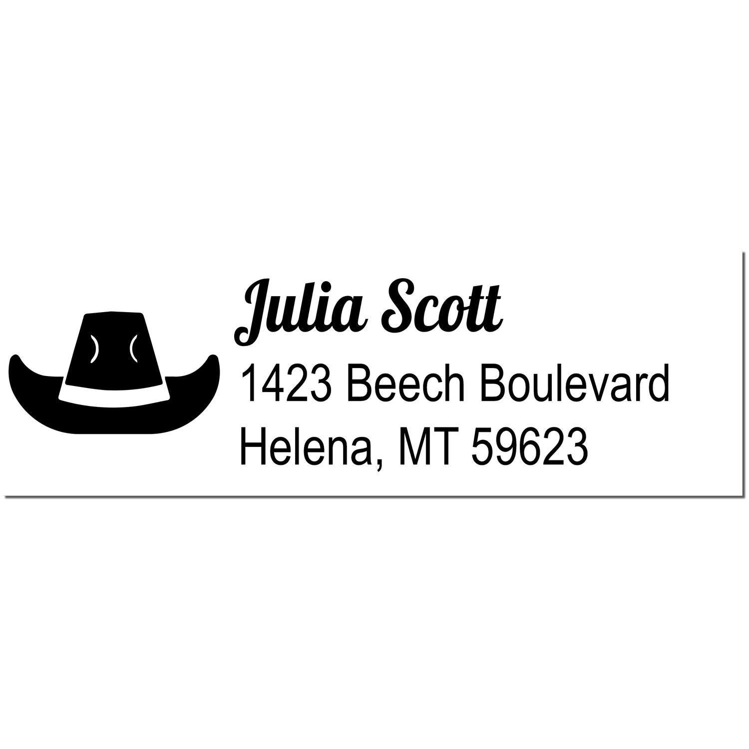 PSI Hats Off To You Steed Personalized Mailing Address Pre-Inked Stamp