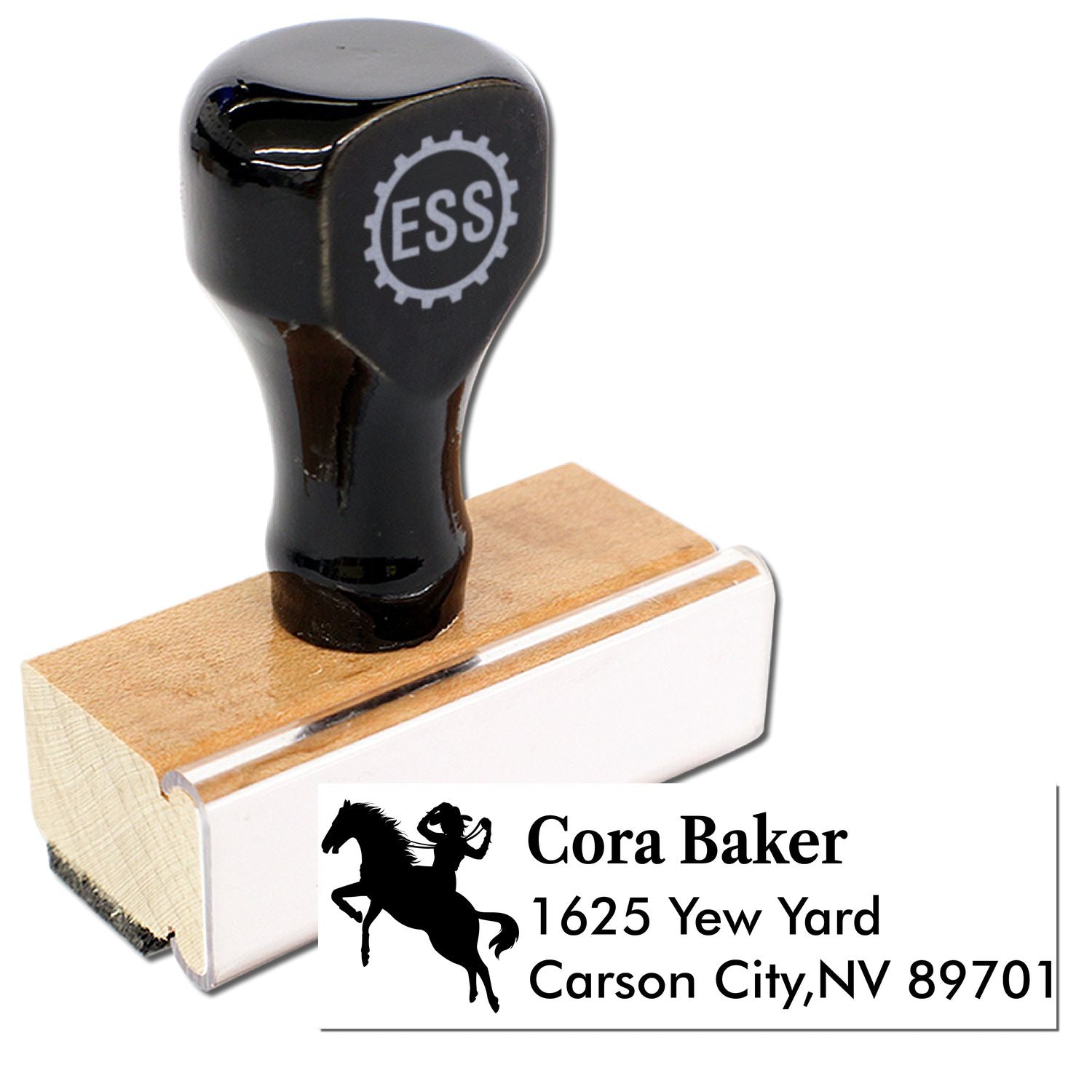 Roaming Ranger Horse Customizable Mailing Rubber Stamp