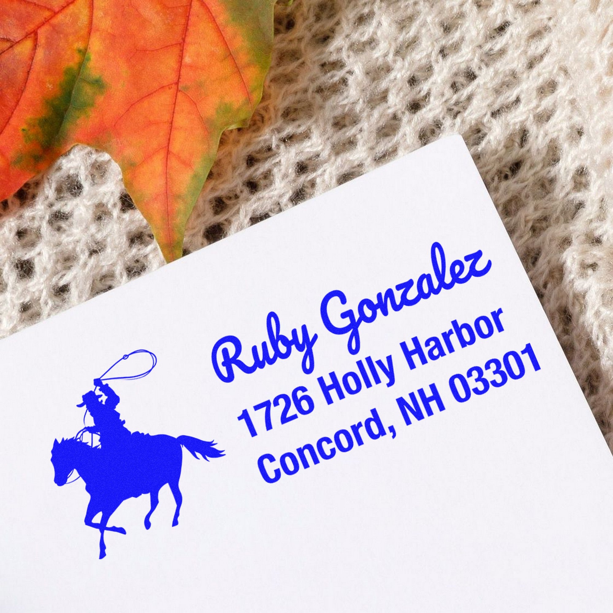 Self-Inking Shining Pearl Equestrian Handmade Return Address Stamp