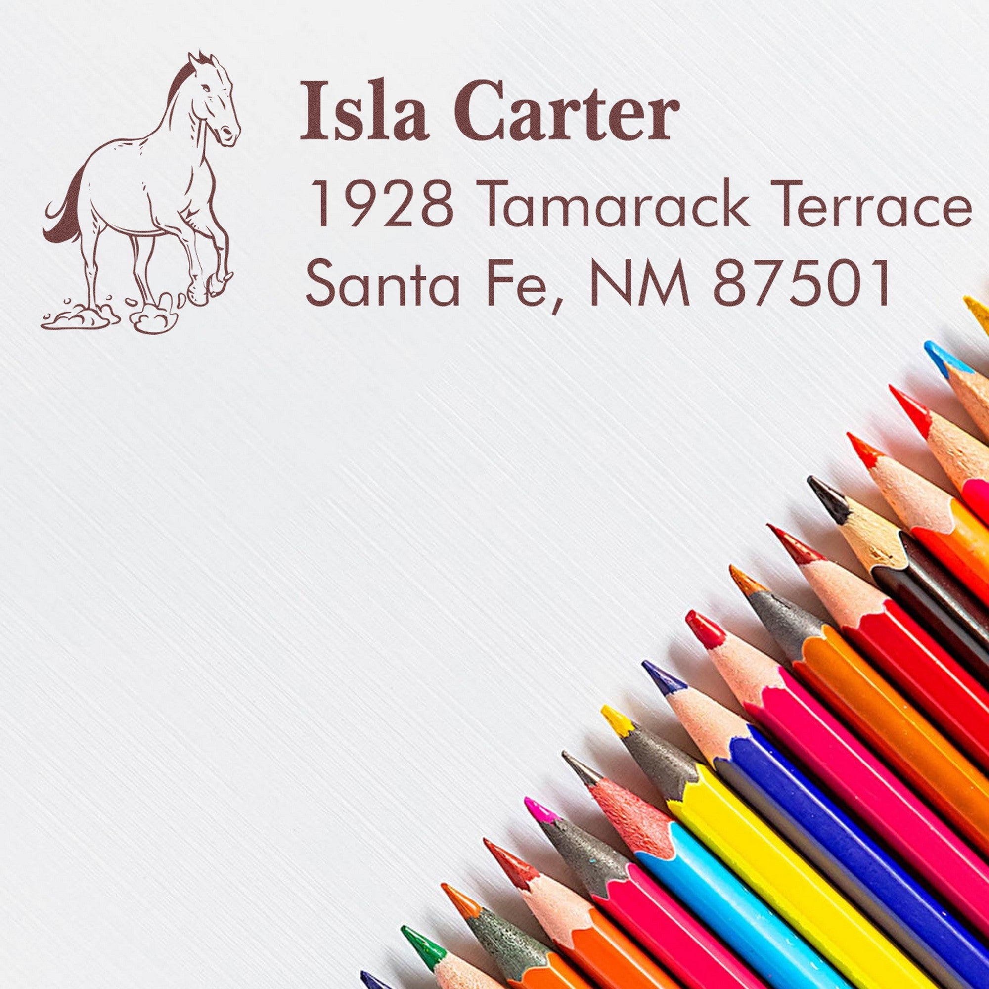 Powerful Titan Horse Customizable Address Return Rubber Stamp