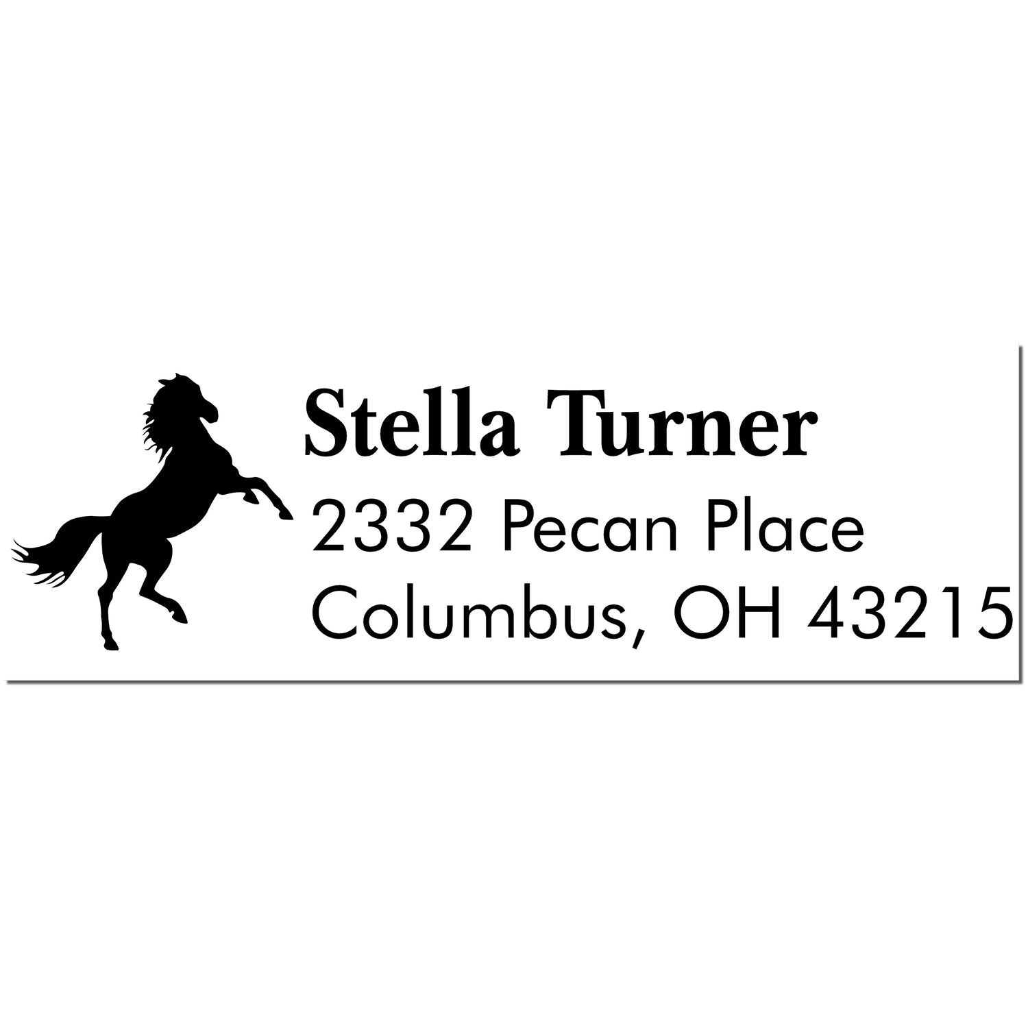 Slim Pre-Inked Graceful Willow Horse Customizable Return Address Stamp