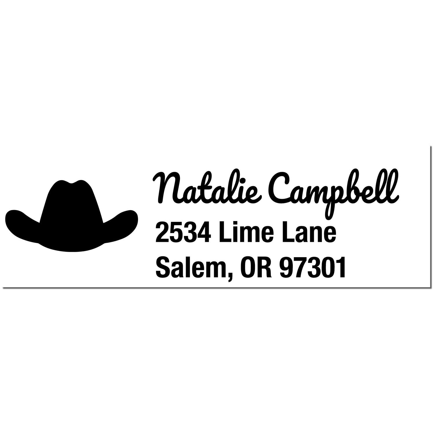 PSI Cowboy Hat Steed Custom Address Return Pre-Inked Stamp