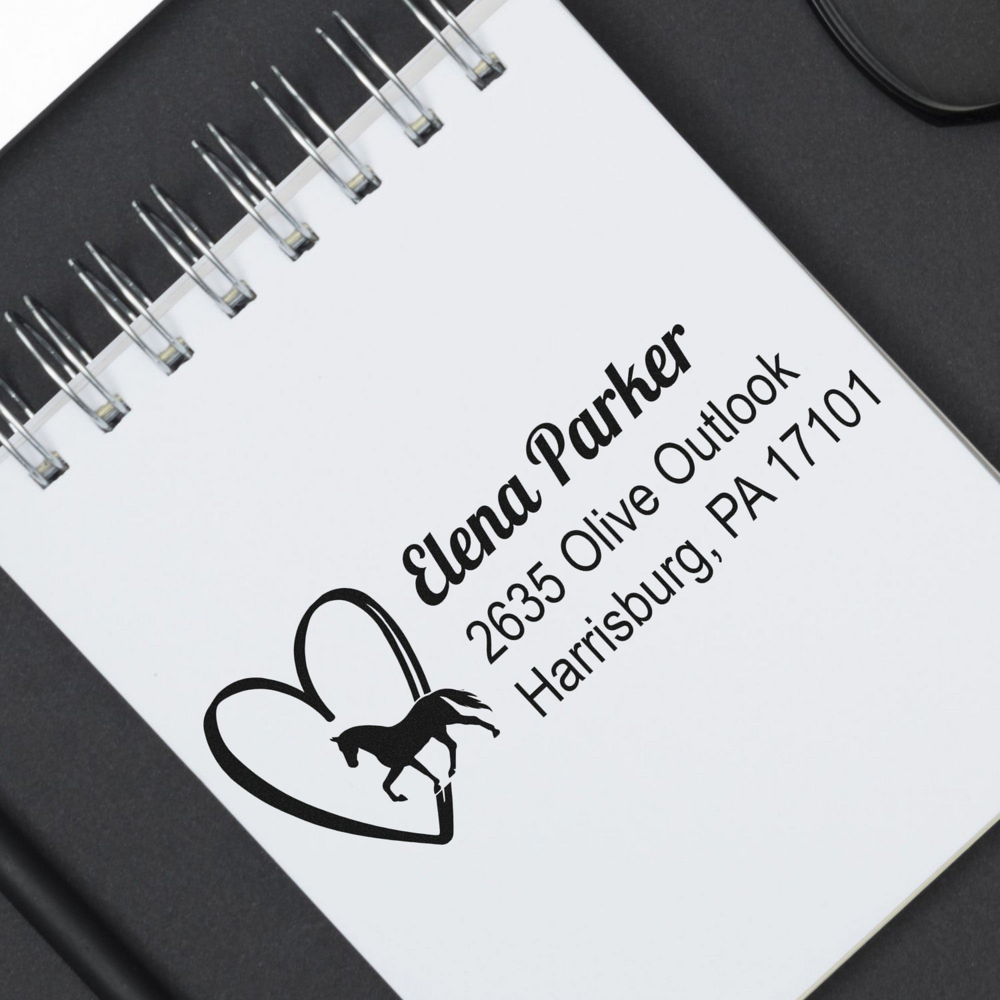 PSI Heartfelt Canter Steed Custom Mailing Address Pre-Inked Stamp